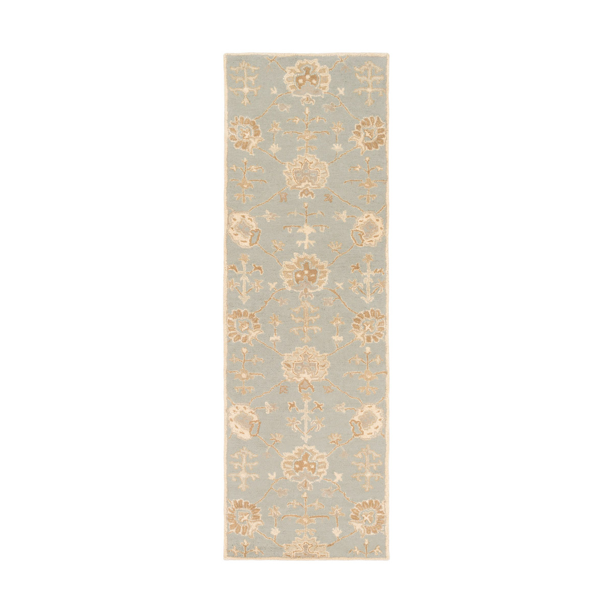 Caesar 96 X 30 inch Green and Neutral Runner, Wool