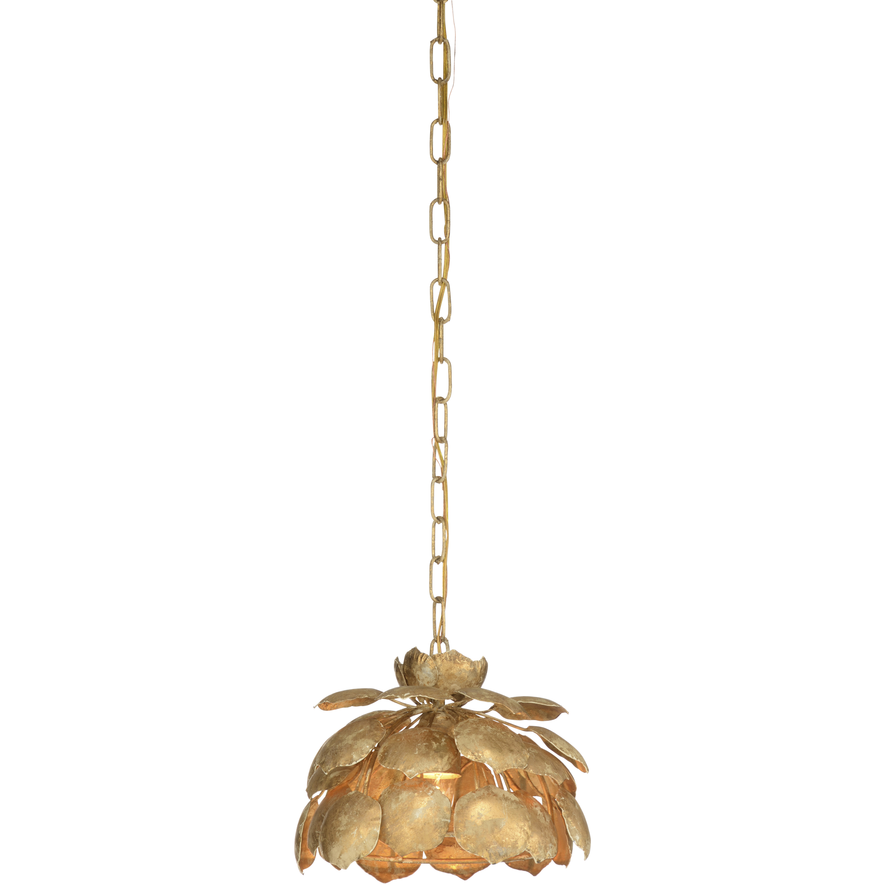 Pleione Petal 1 Light 11.5 inch Gold Pendant Ceiling Light, Small