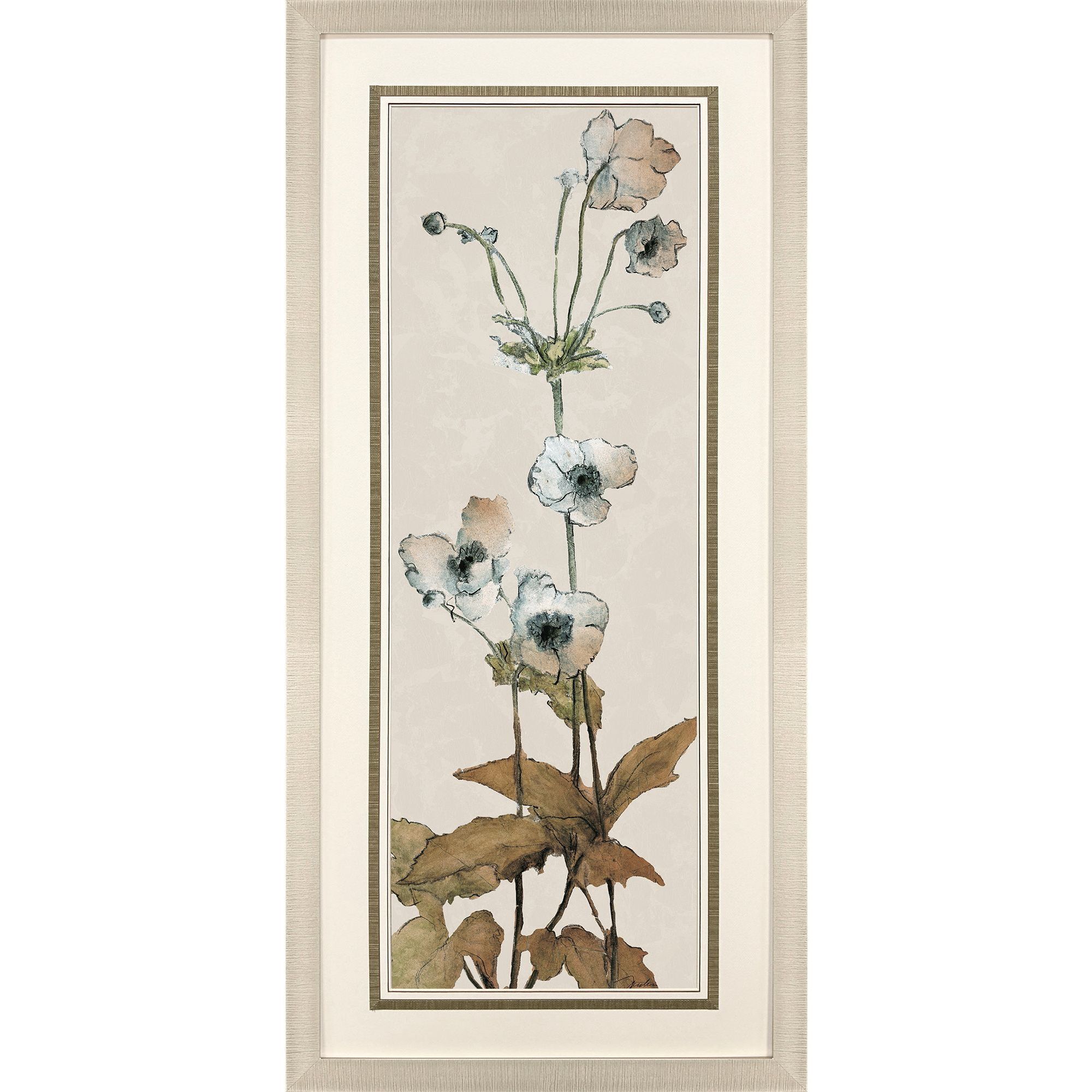 Slender Green and Blue and Beige and Brown Framed Art