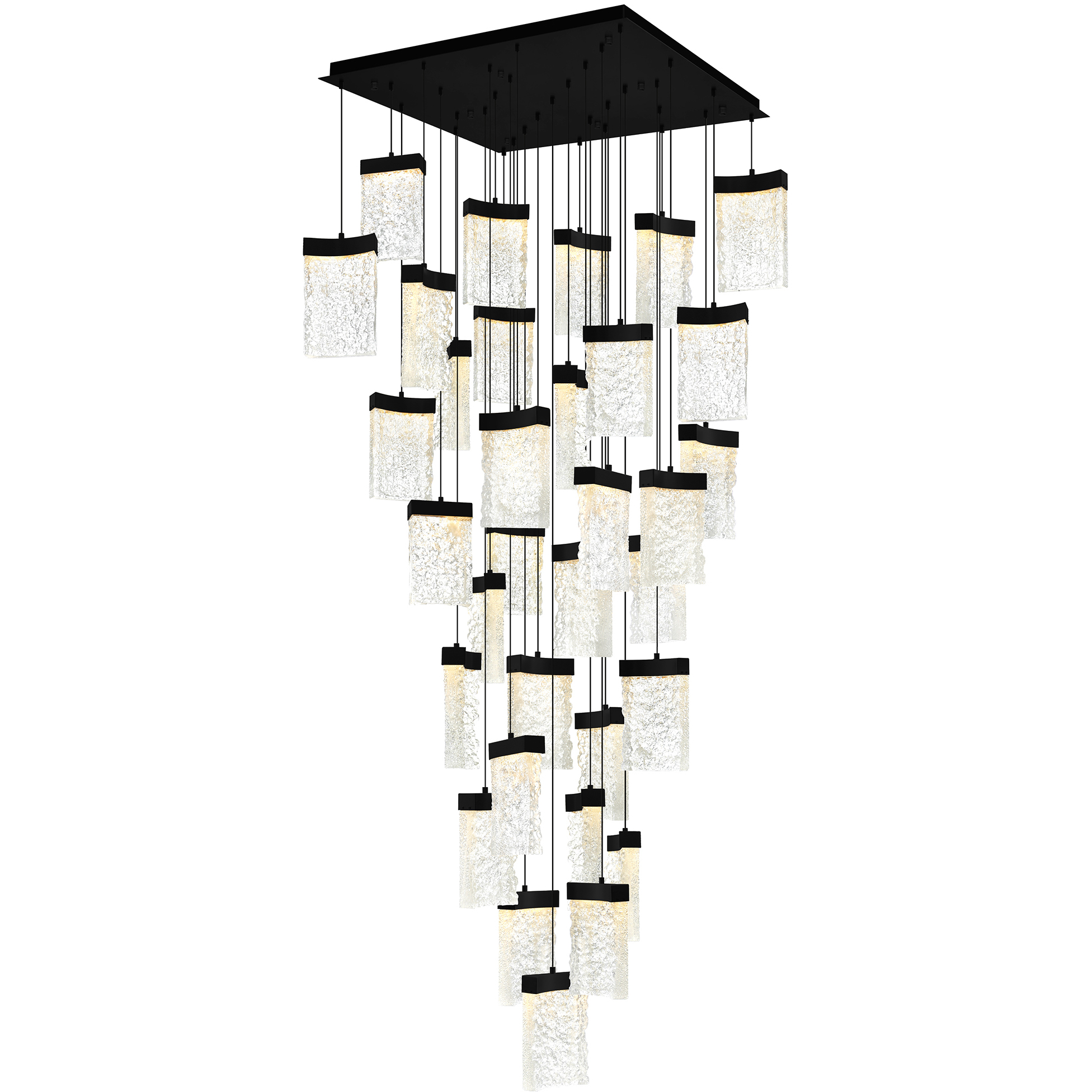 Lava LED 36 inch Black Chandelier Ceiling Light