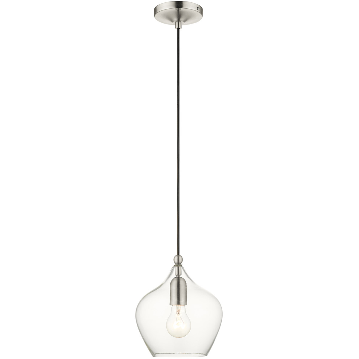 Pendants 1 Light 8 inch Brushed Nickel Pendant Ceiling Light