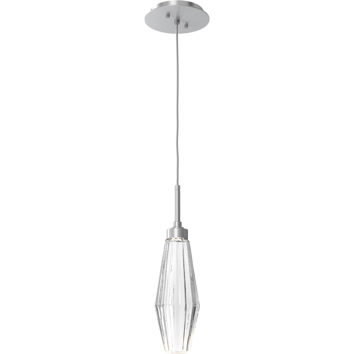 Aalto LED 3.8 inch Classic Silver Pendant Ceiling Light in Optic Rib ...