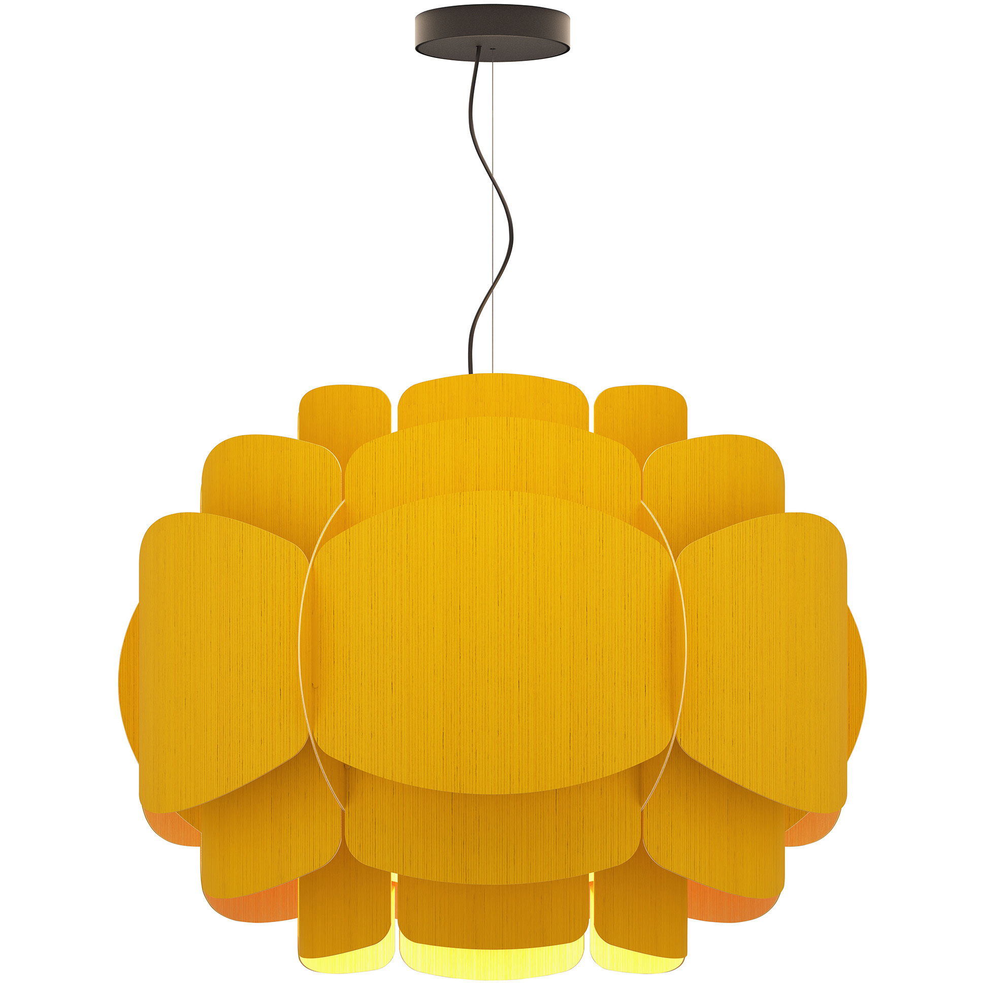 Bella 30 inch Yellow Pendant Ceiling Light in Yellow/Ash, WEP Collection