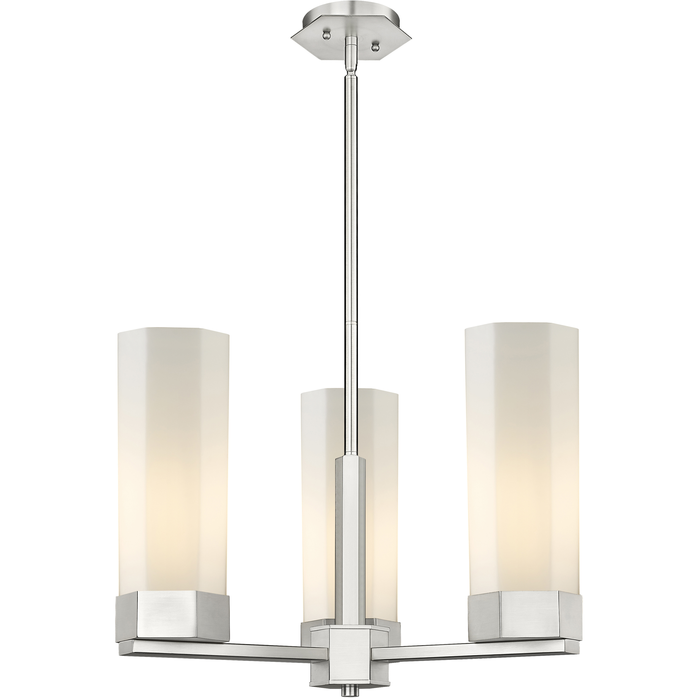 Claverack 3 Light 21.63 inch Satin Nickel Pendant Ceiling Light in Matte White Glass