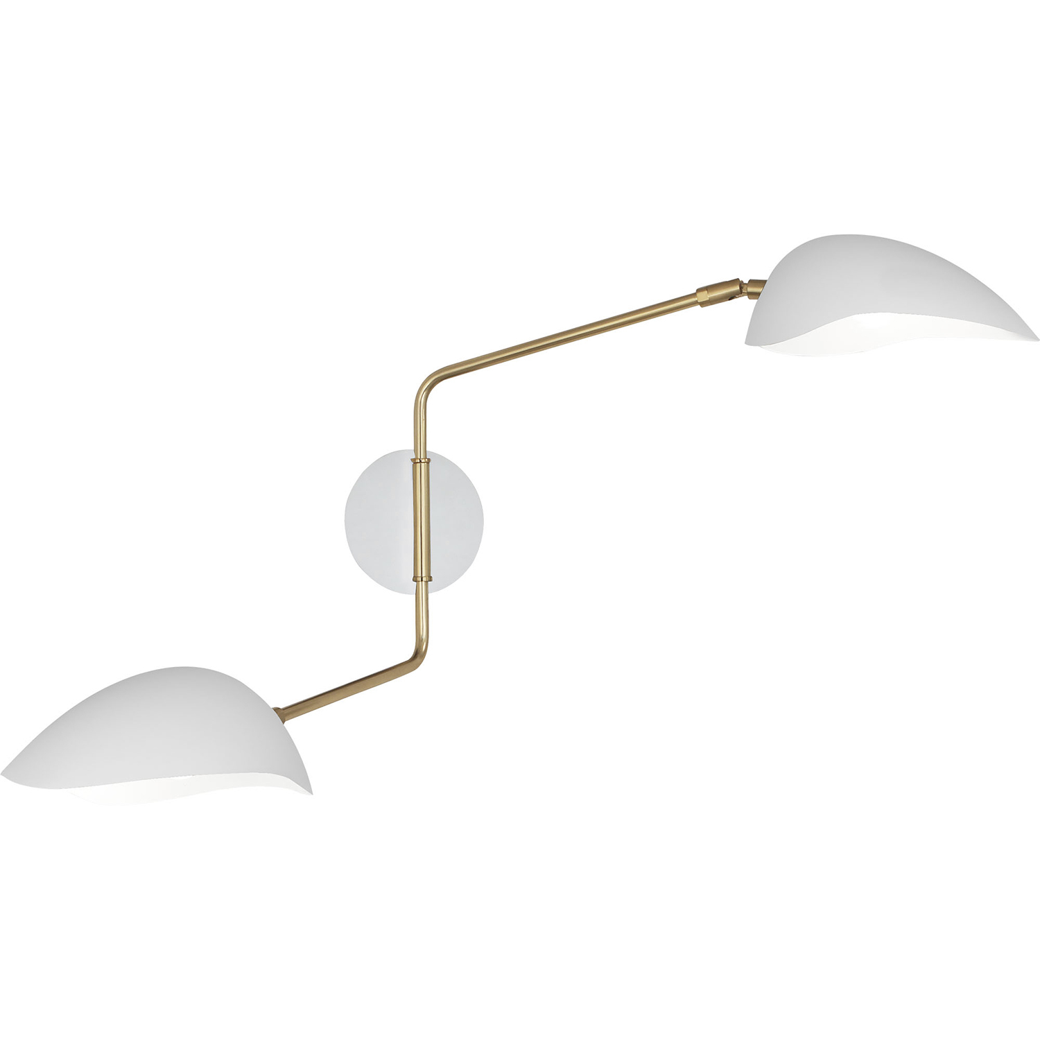 Rico Espinet Racer 2 Light 48 inch Modern Brass Wall Sconce Wall Light in Satin White