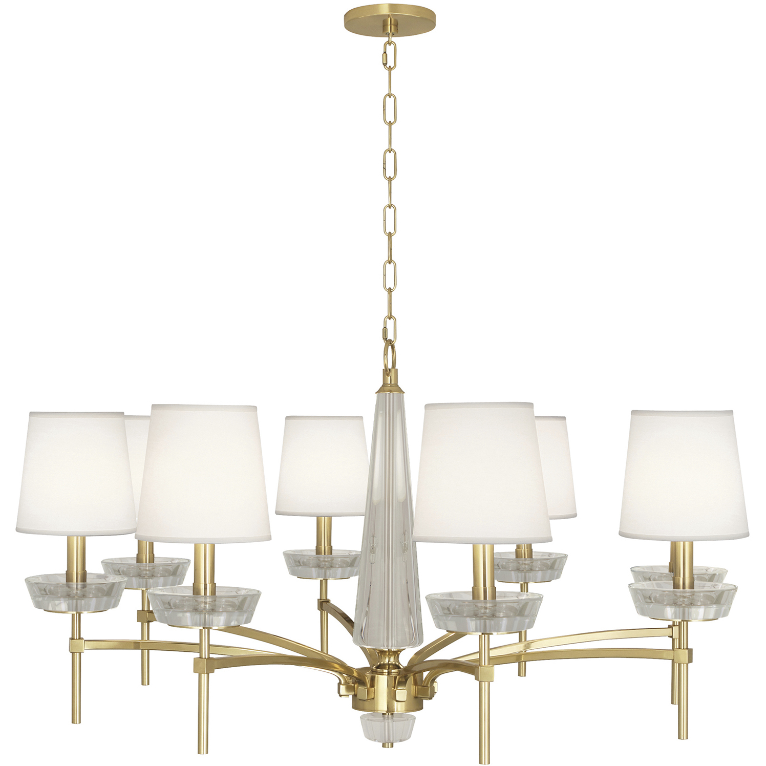 Cristallo LED 41 inch Modern Brass with Lucite Chandelier Ceiling Light in Lucite Crystal