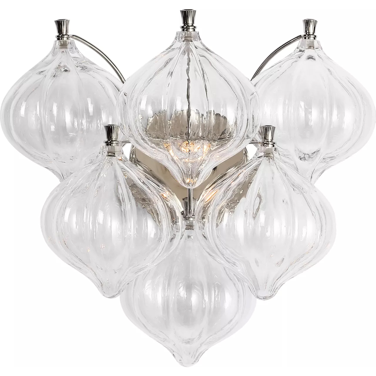 Julie Neill Caselli LED 15.5 inch Polished Nickel Sconce Wall Light in Clear Glass