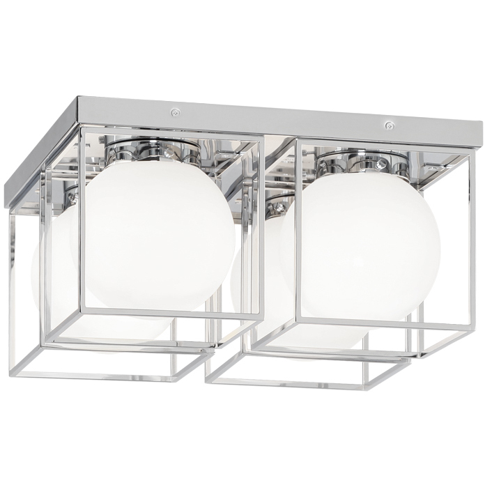 Squircle 4 Light 15 inch Chrome Flush Mount Ceiling Light
