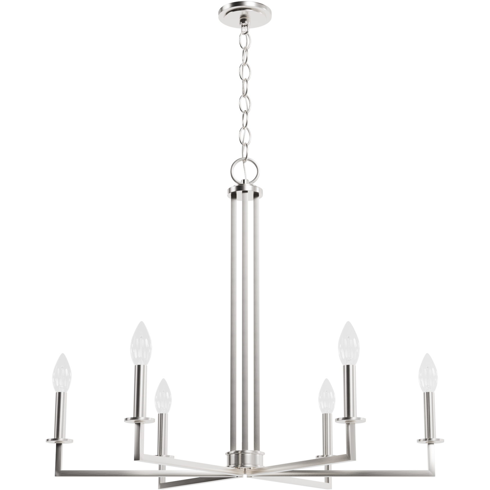 Bearden 6 Light 30 inch Brushed Nickel Single Tier Chandelier Ceiling Light