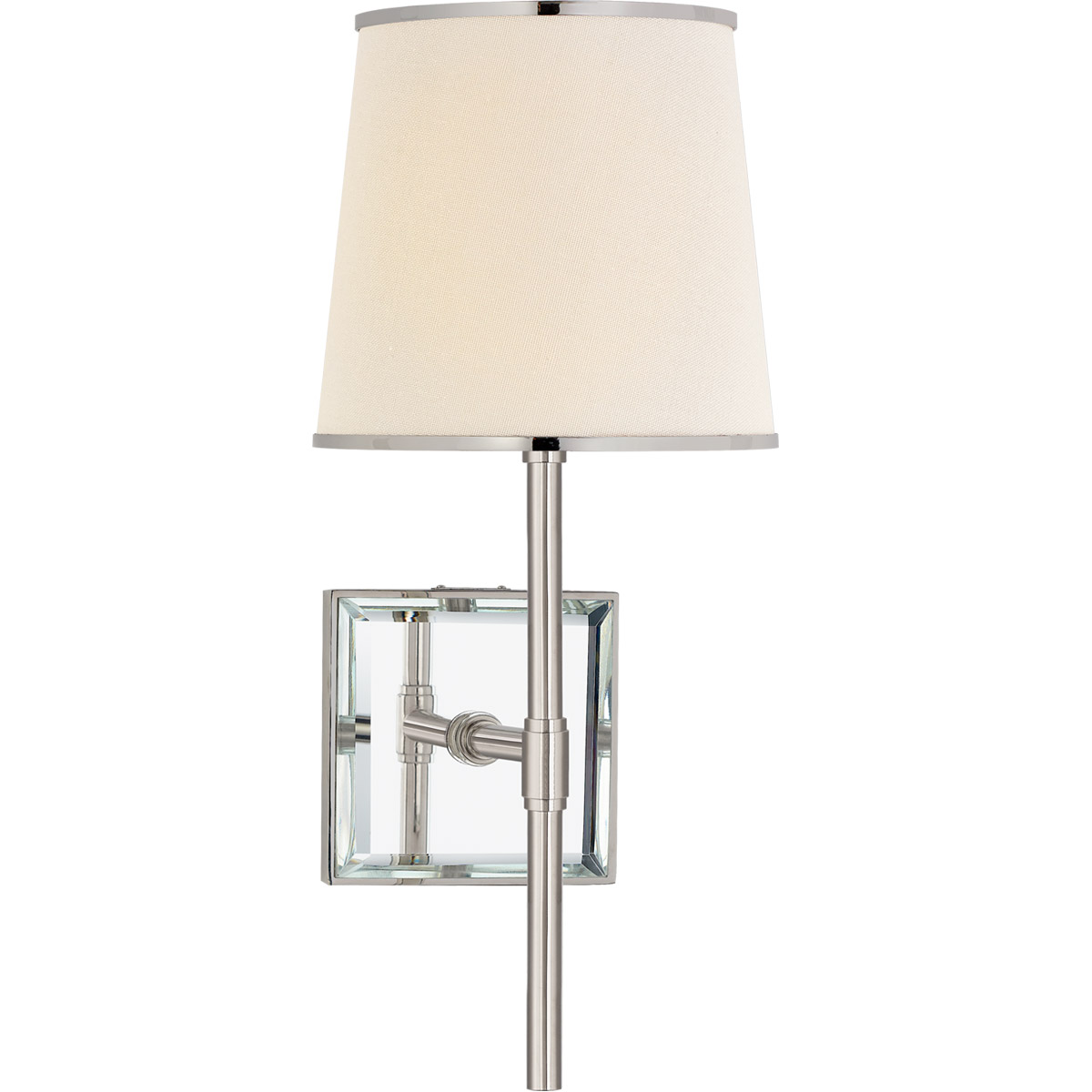 kate spade new york Bradford 1 Light 6.5 inch Polished Nickel and Mirror Sconce Wall Light in Linen with Polished Nickel Trim, Medium