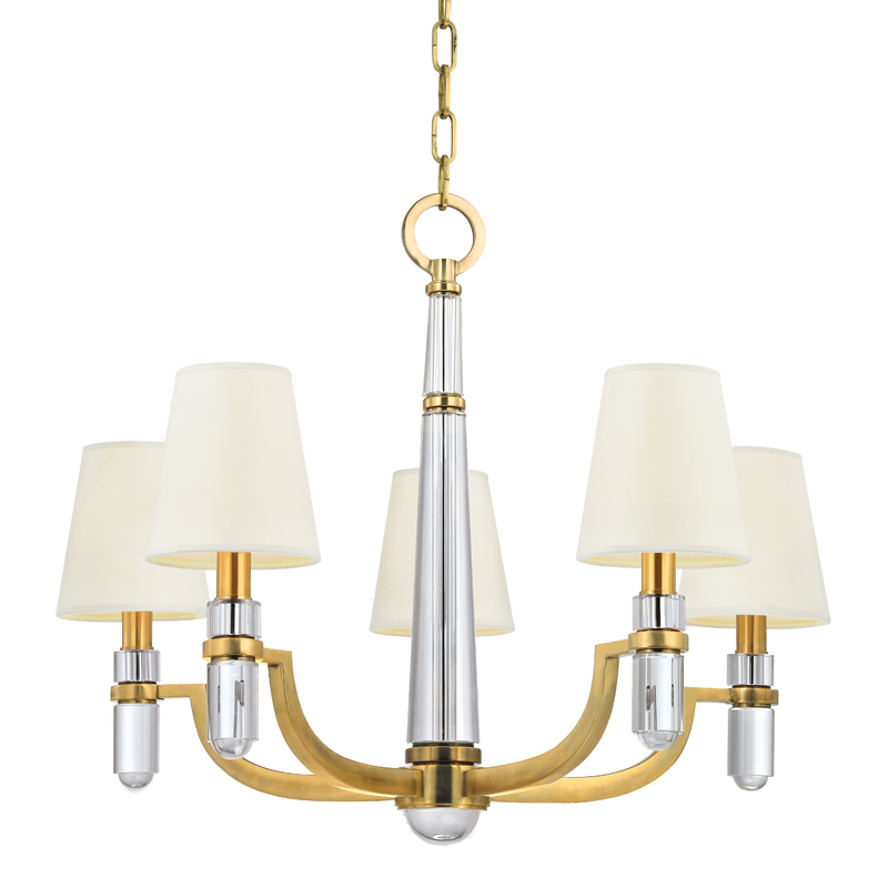 Dayton 5 Light 25 inch Aged Brass Chandelier Ceiling Light