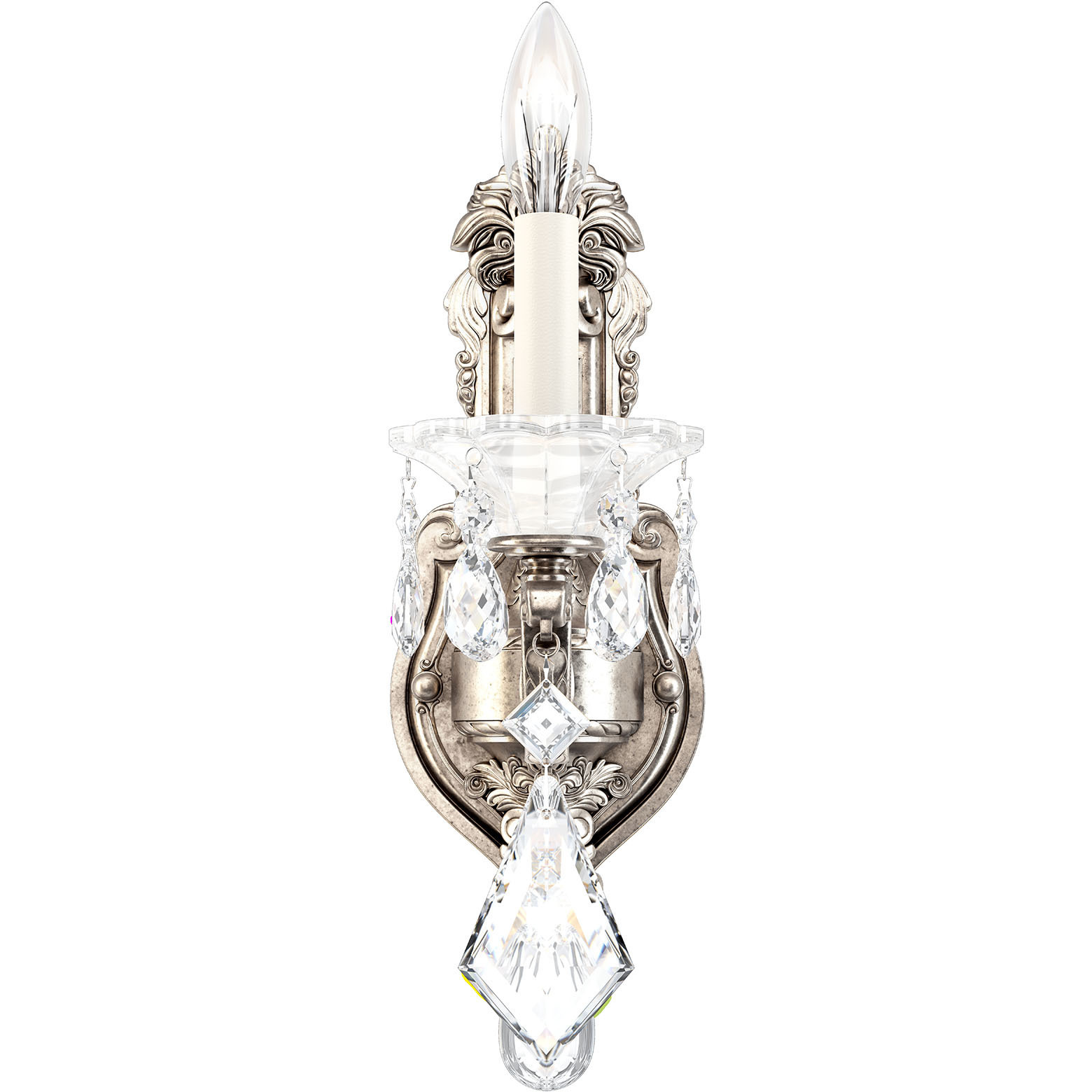 La Scala 1 Light 8 inch Antique Silver Wall Sconce Wall Light in Antique Silver Cast