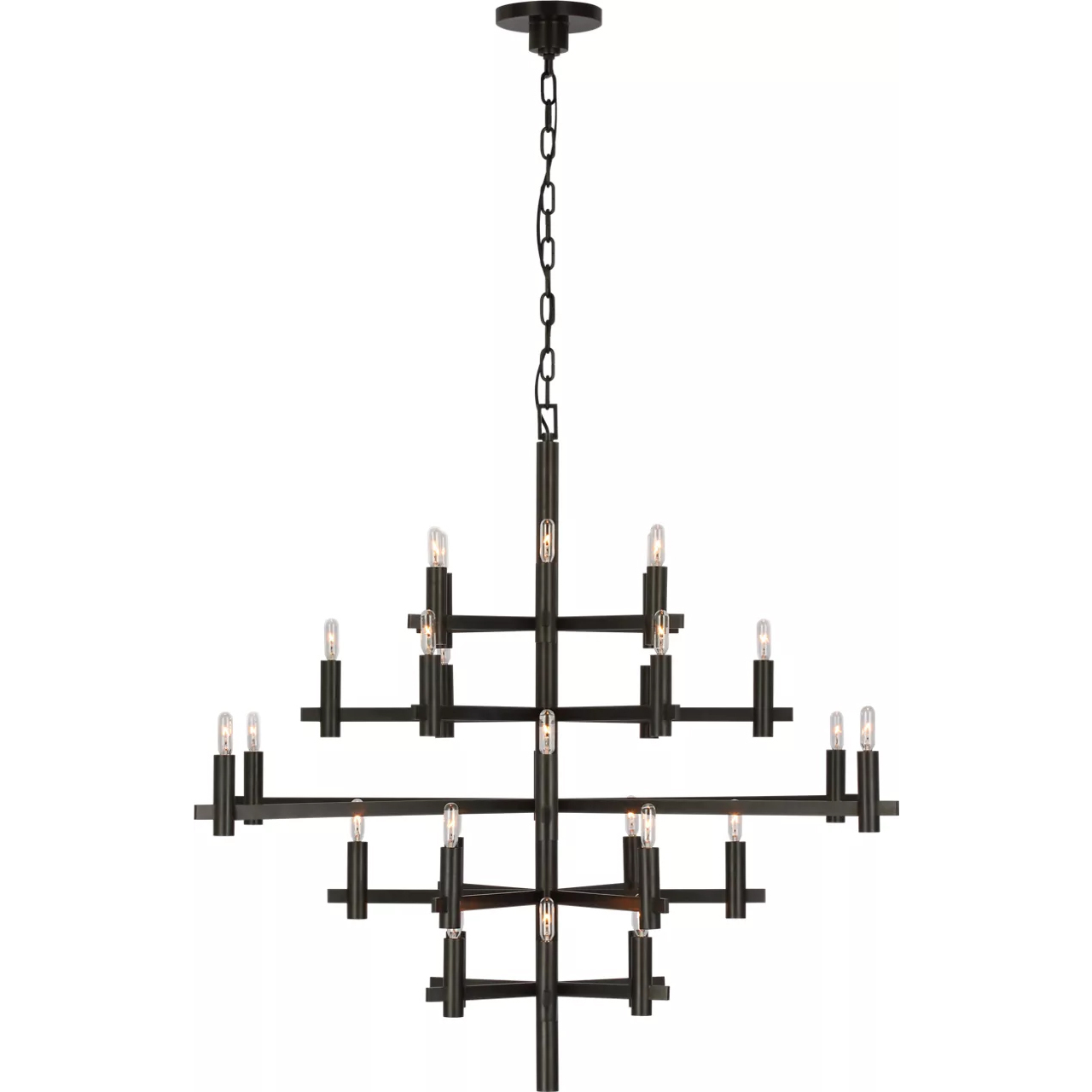 Chapman & Myers Sonnet LED 42 inch Bronze Chandelier Ceiling Light in (None), Large