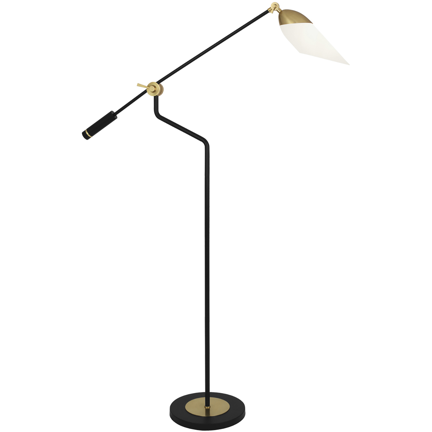 Ferdinand 61 inch 60 watt Matte Black Painted / Modern Brass Floor Lamp Portable Light