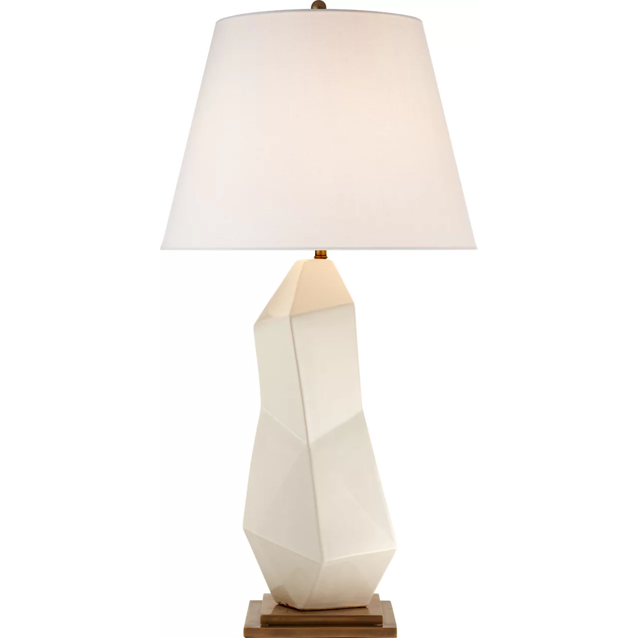 Kelly Wearstler Bayliss 31.75 inch 150 watt White Leather Ceramic Table Lamp Portable Light