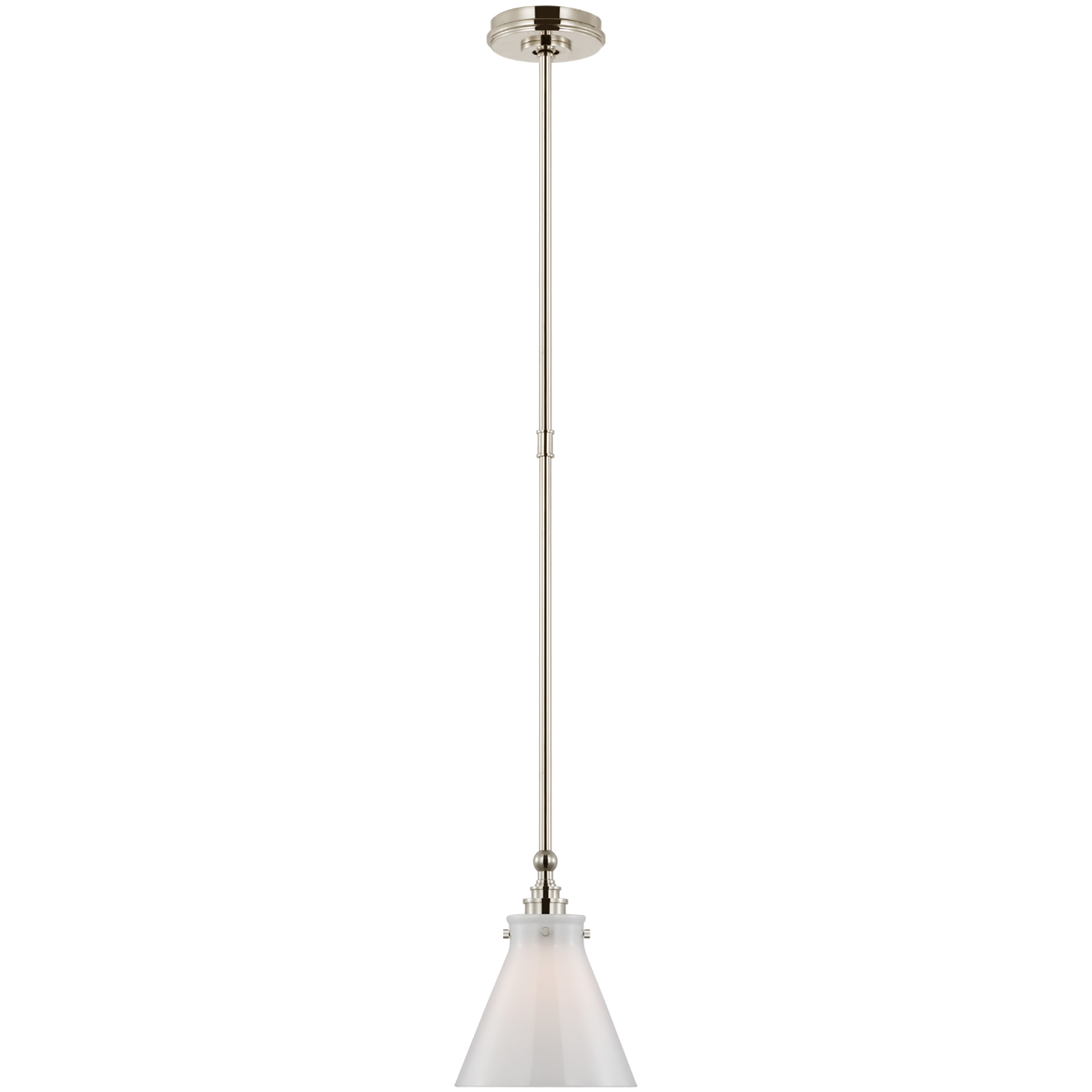 Chapman & Myers Parkington LED 7.25 inch Polished Nickel Pendant Ceiling Light in White Glass