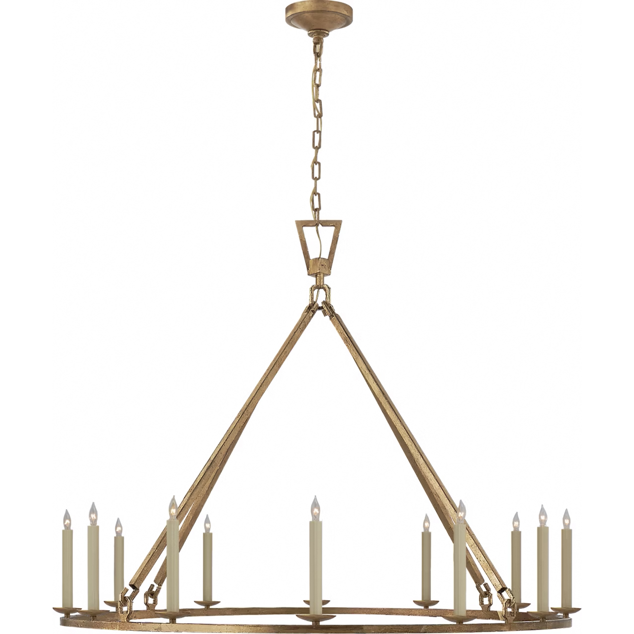 Chapman & Myers Darlana 12 Light 50 inch Gilded Iron Single Ring Chandelier Ceiling Light, Extra Large