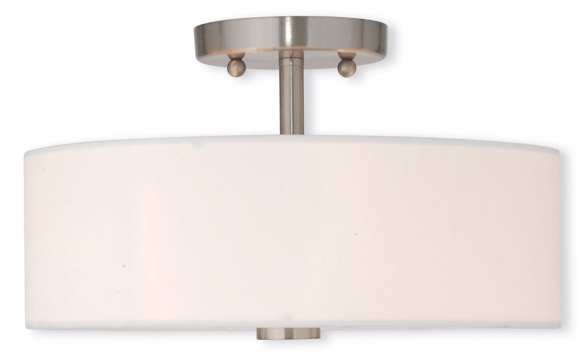 Meridian 2 Light 13 inch Brushed Nickel Semi-Flush Mount Ceiling Light
