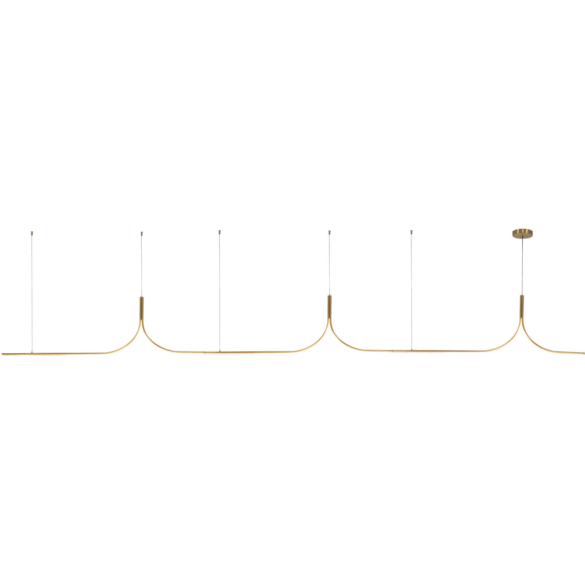 Thread 177.25 inch Brushed Gold Linear Pendant Ceiling Light in Remote Driver