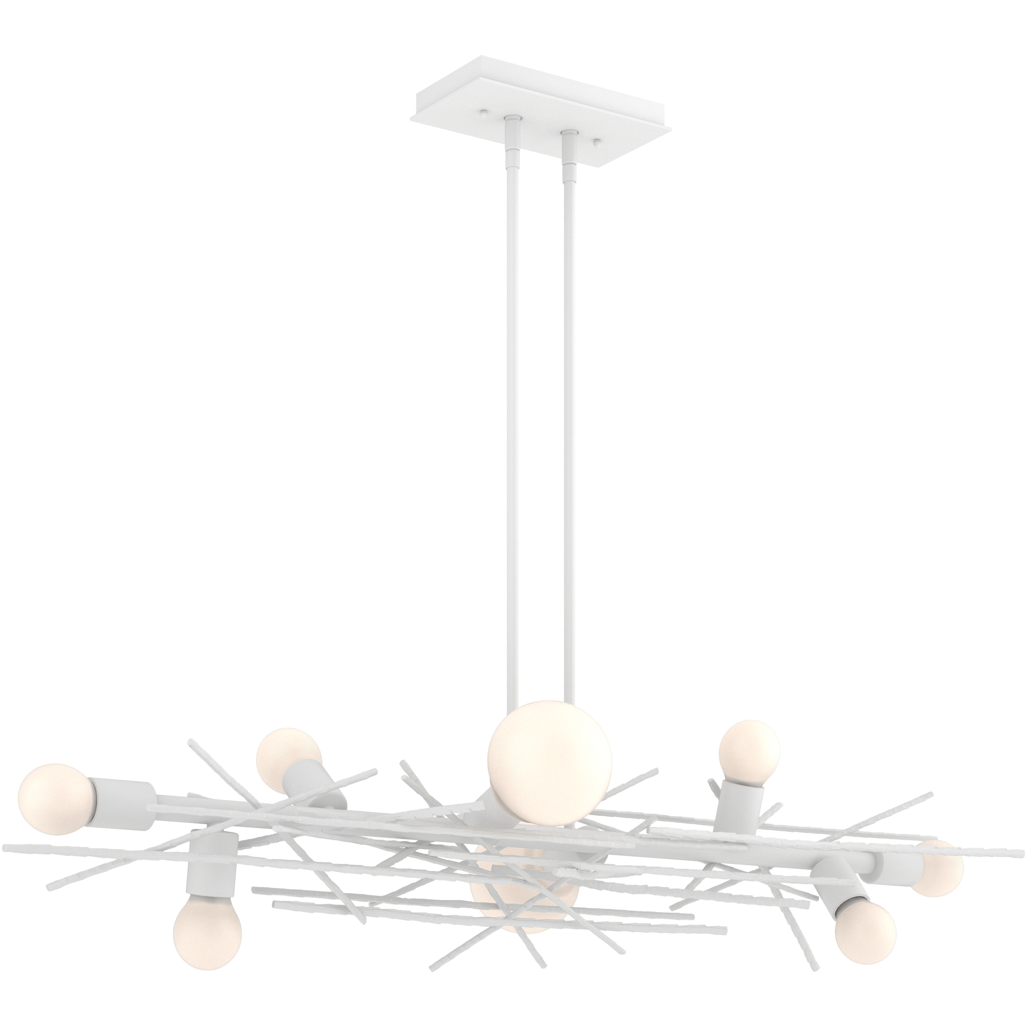 Brindille 8 Light 54.8 inch White Linear Pendant Ceiling Light