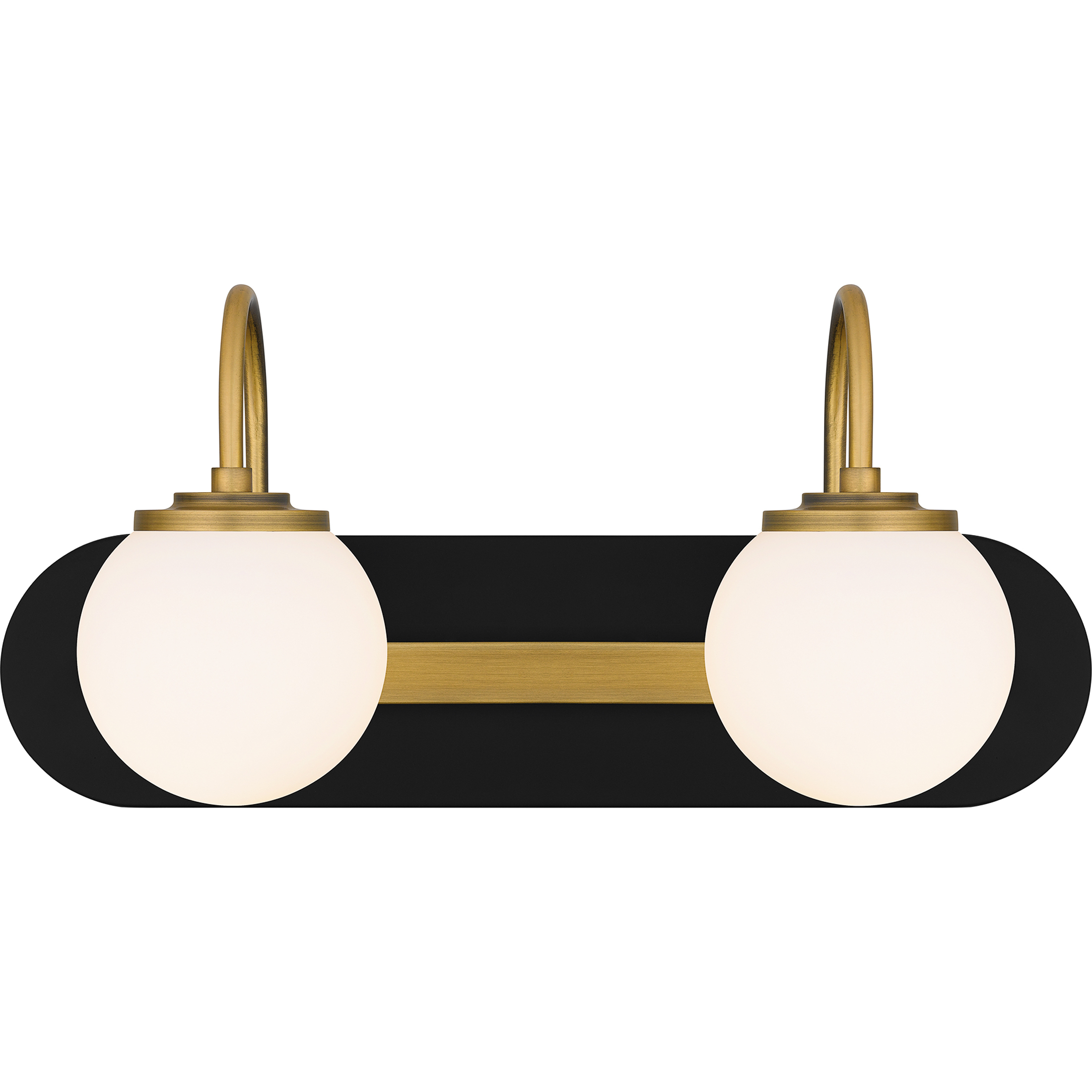 Desmond 2 Light 18 inch Matte Black Bath Light Wall Light, Medium