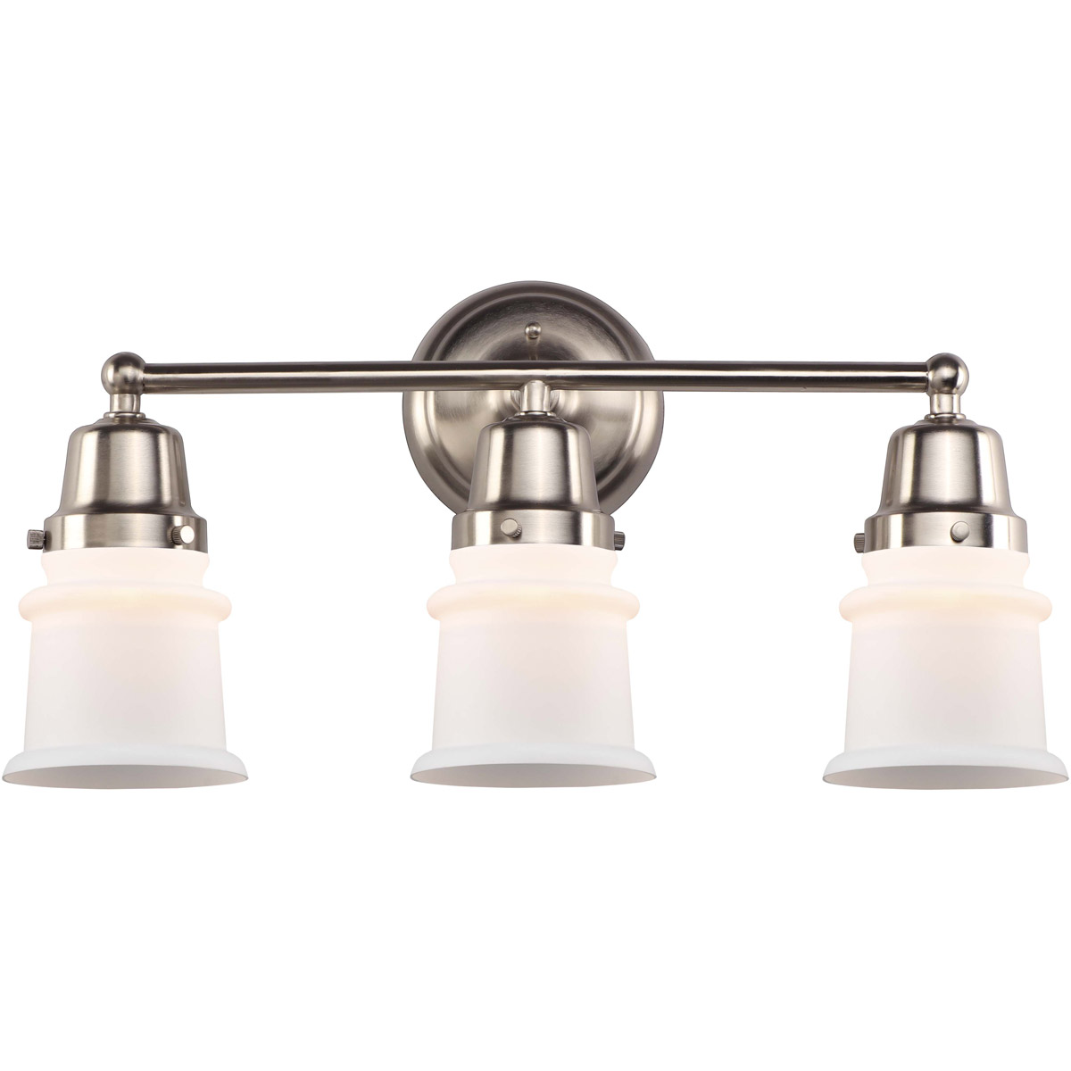 Aditi Small Canton 3 Light 21.25 inch Brushed Satin Nickel Bath Vanity Light Wall Light, Aditi