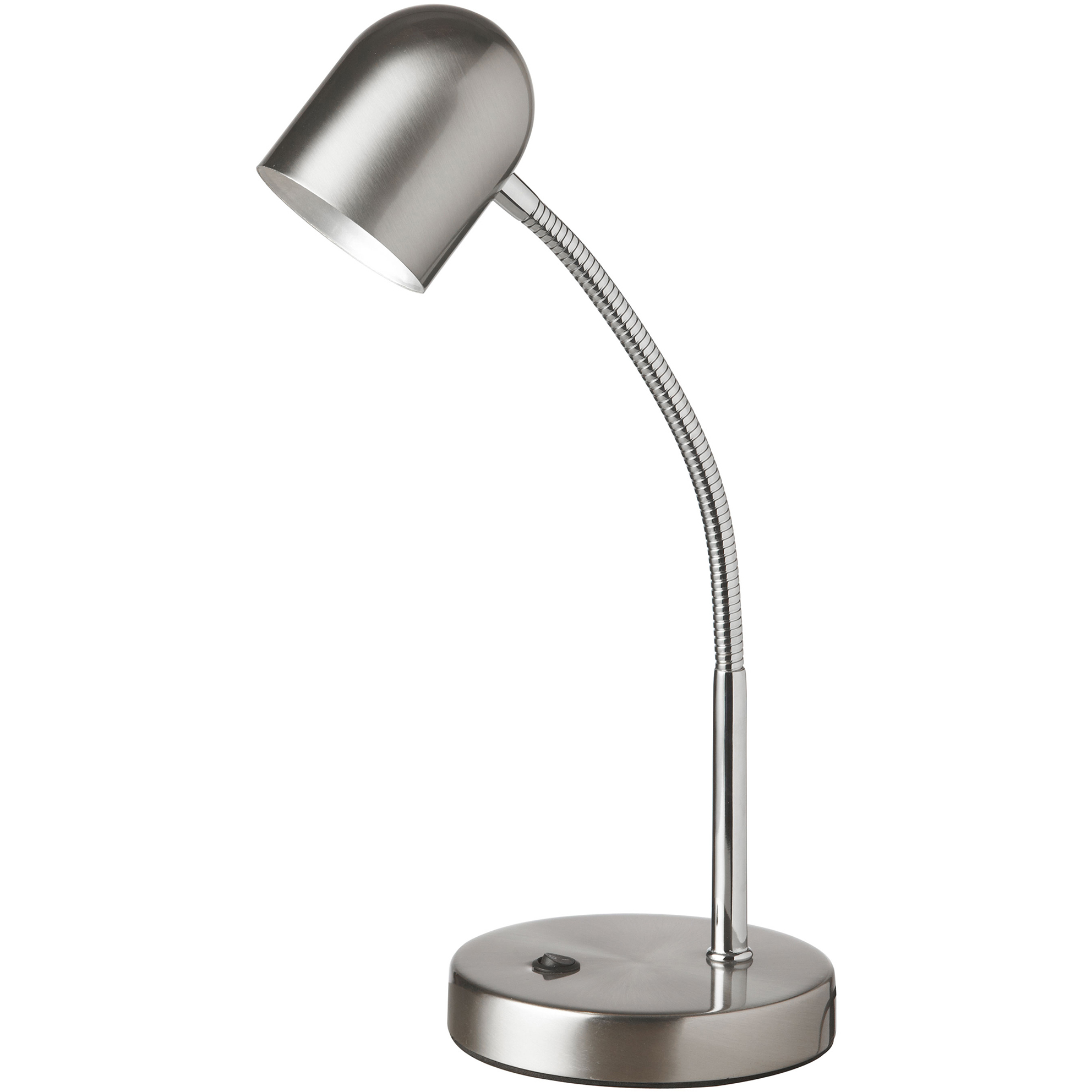 Contemporary 14 inch 5.00 watt Satin Chrome Task Table Lamp Portable Light, Gooseneck