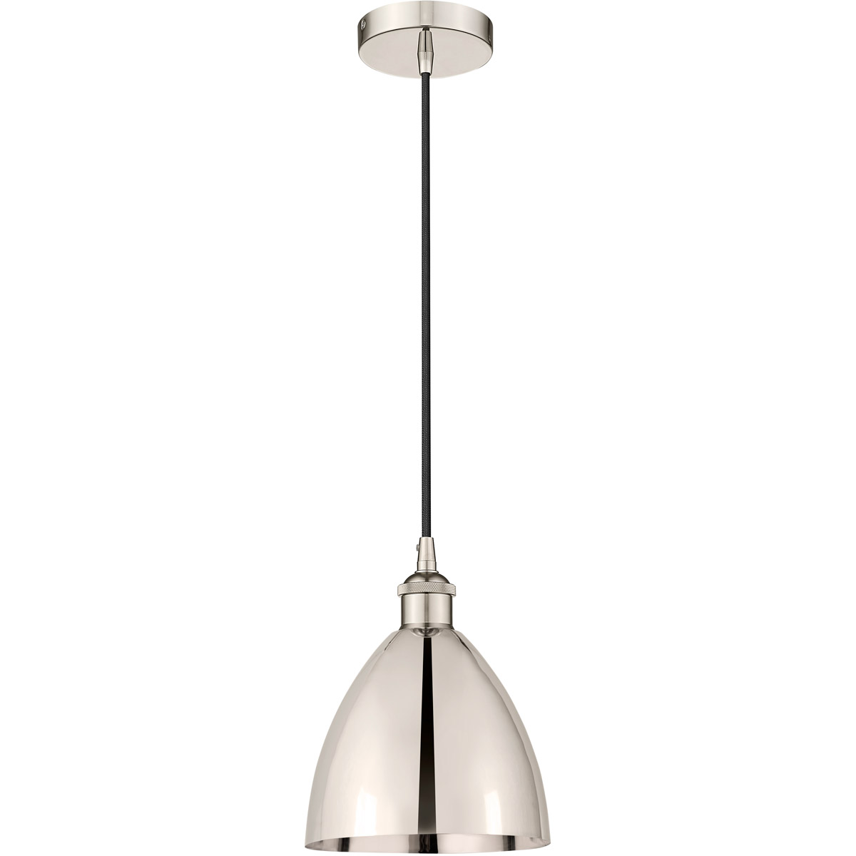 Edison Dome 1 Light 8 inch Polished Nickel Mini Pendant Ceiling Light