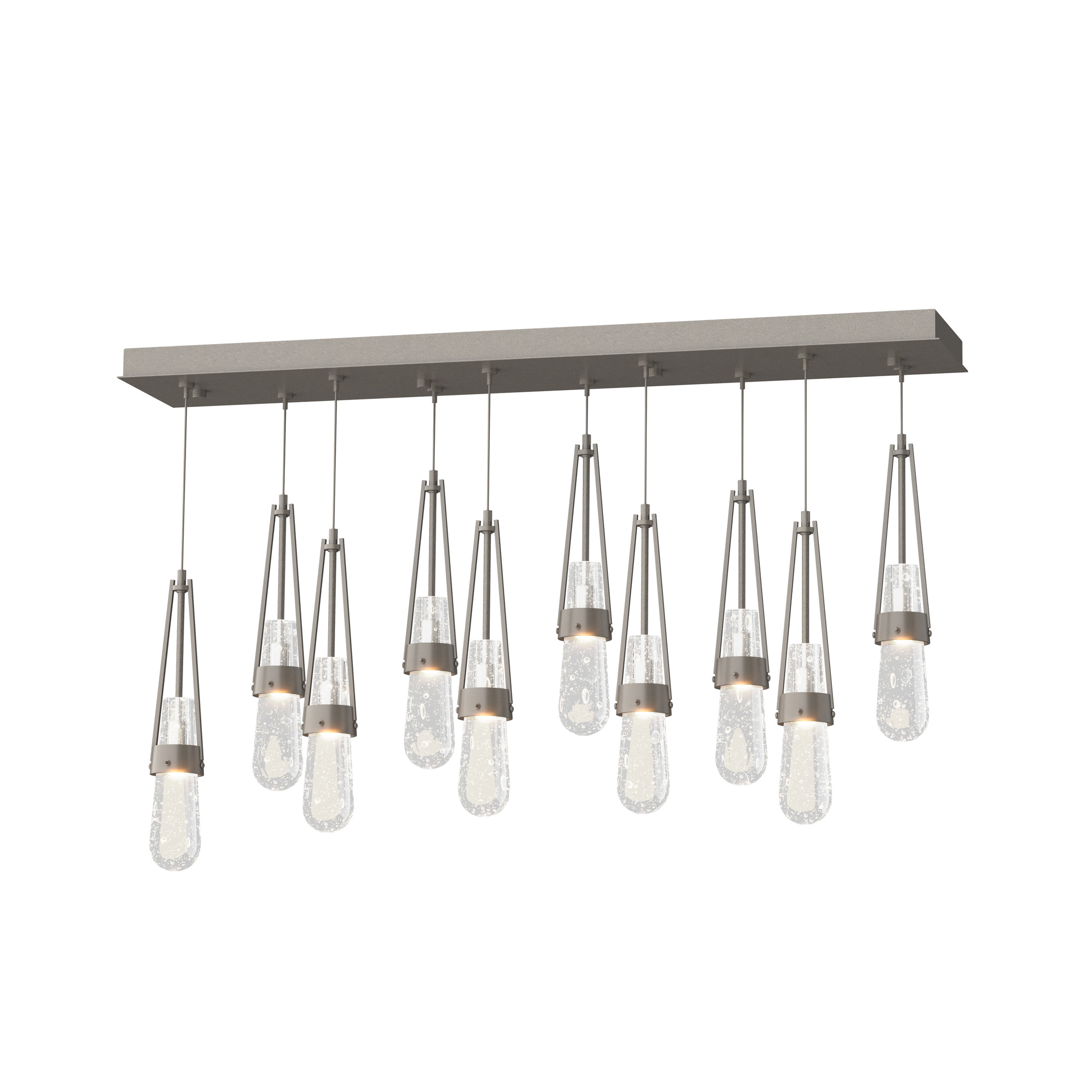 Link 10 Light 44.5 inch Dark Smoke Pendant Ceiling Light in Clear Bubble, Standard