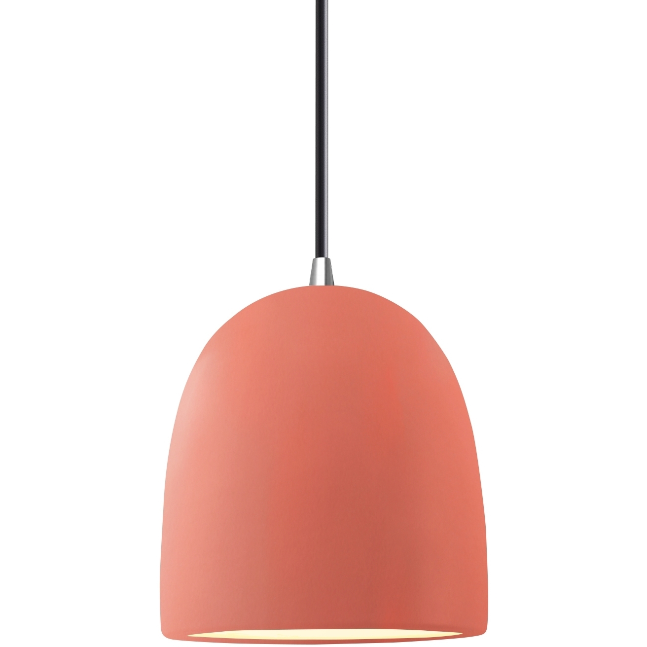 Radiance Collection 1 Light 9 inch Polished Chrome and Gloss Blush and Black Pendant Ceiling Light