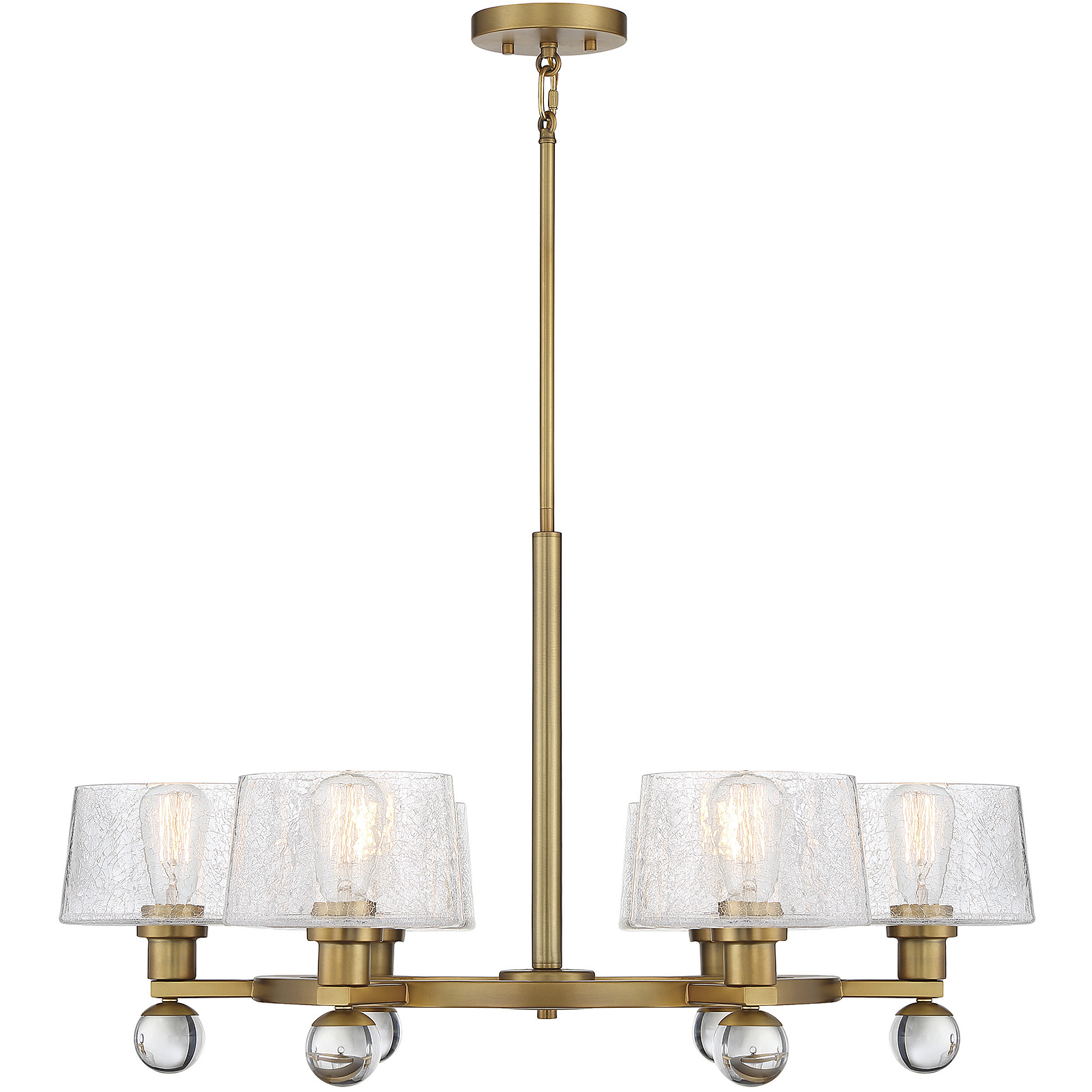 Hanover 6 Light 32 inch Warm Brass Chandelier Ceiling Light, Essentials