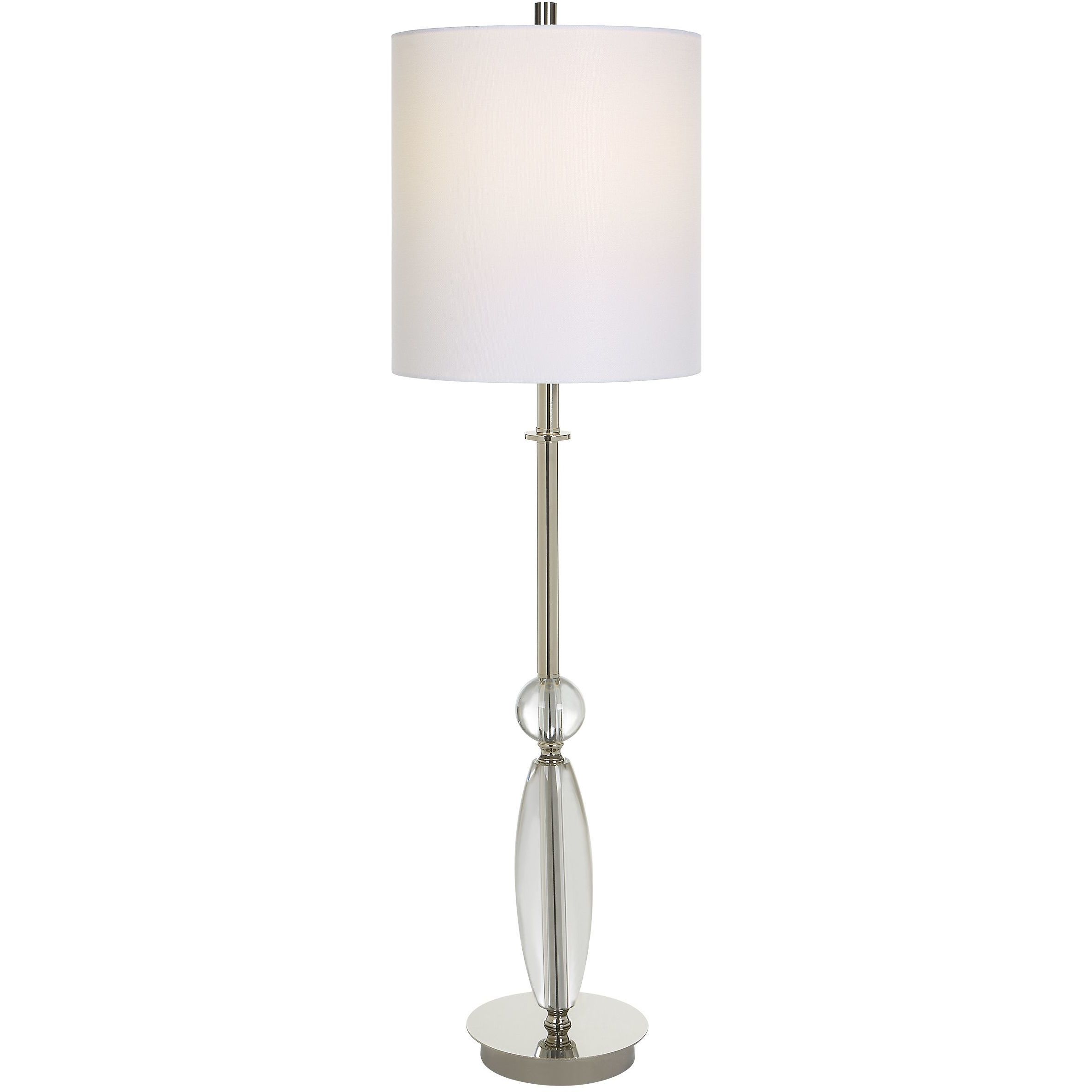 Sceptre 35.5 inch 150.00 watt Crystal and Polished Nickel Buffet Lamp Portable Light