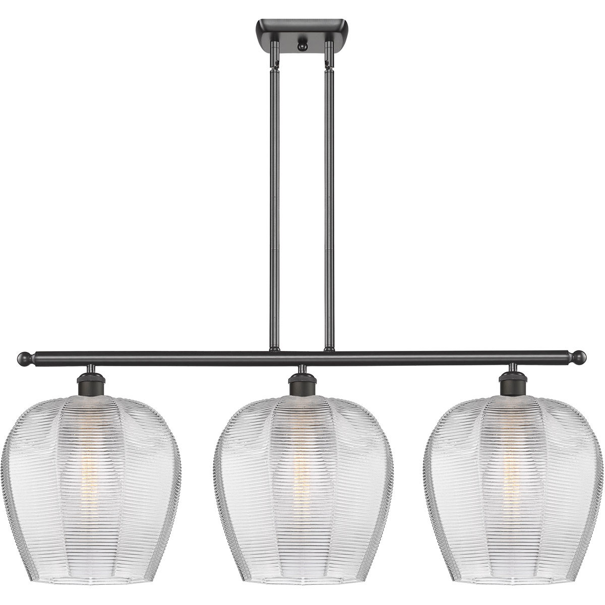 Ballston Norfolk LED 38.25 inch Oil Rubbed Bronze Island Light Ceiling Light in Clear Glass