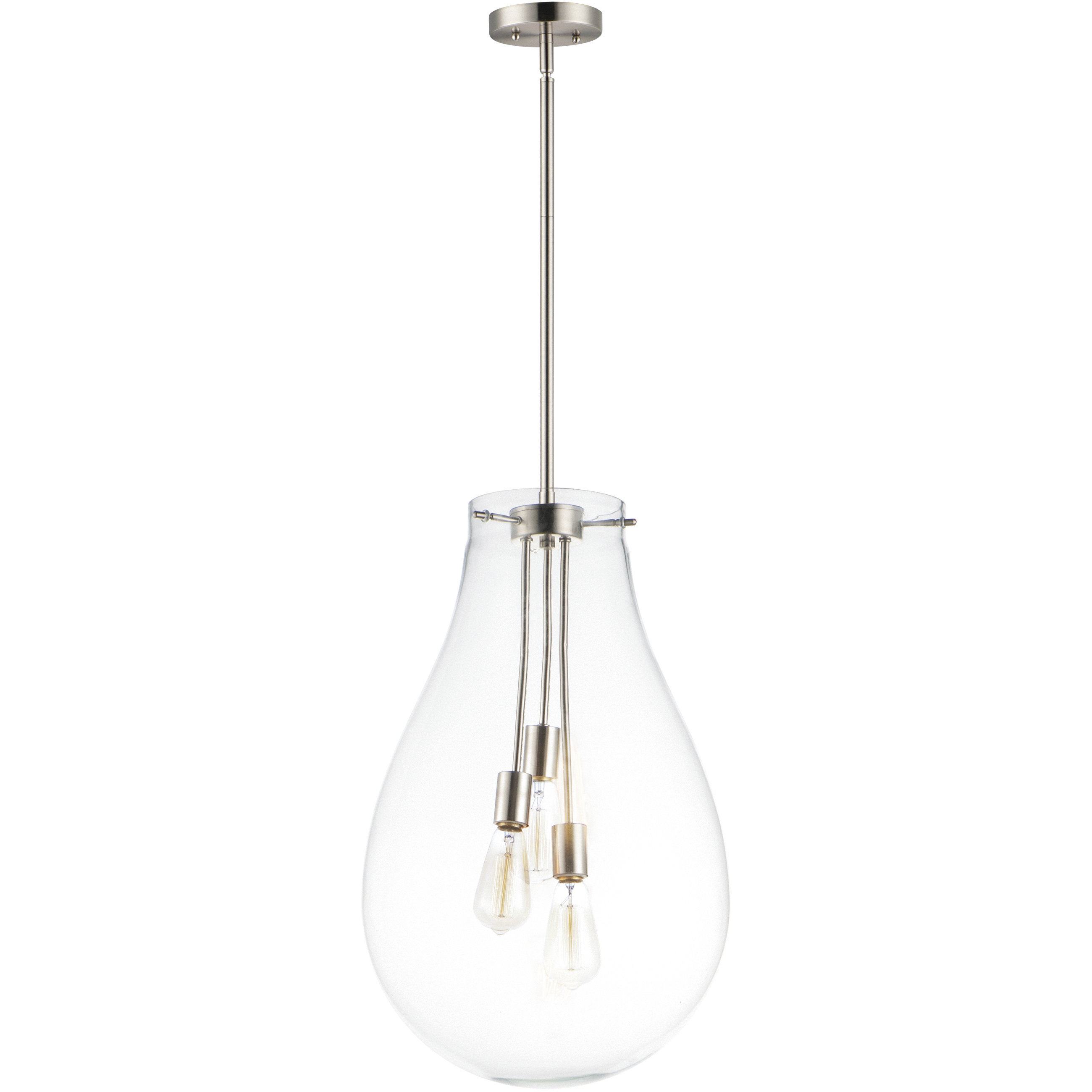 Gourd 3 Light 15.75 inch Satin Nickel Multi-Light Pendant Ceiling Light