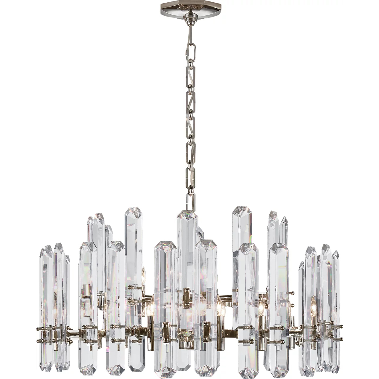 AERIN Bonnington 18 Light 32 inch Polished Nickel Chandelier Ceiling Light in Crystal, Large