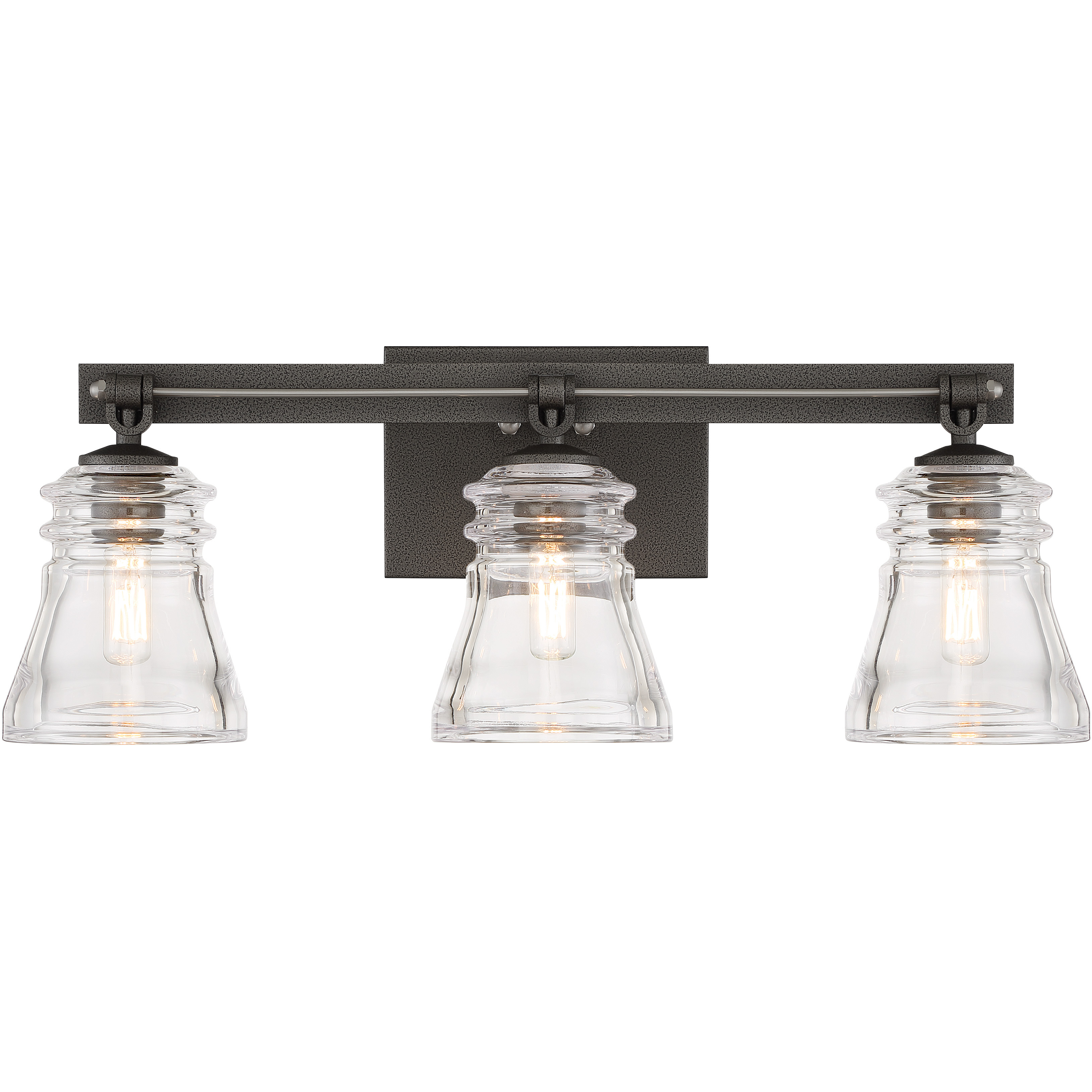 Graham Avenue 3 Light 22 inch Smoked Iron/Brushed Nickel Bath Light Wall Light