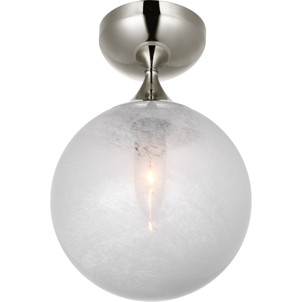 AERIN Cristol 1 Light 8 inch Polished Nickel Flush Mount Ceiling Light, Small