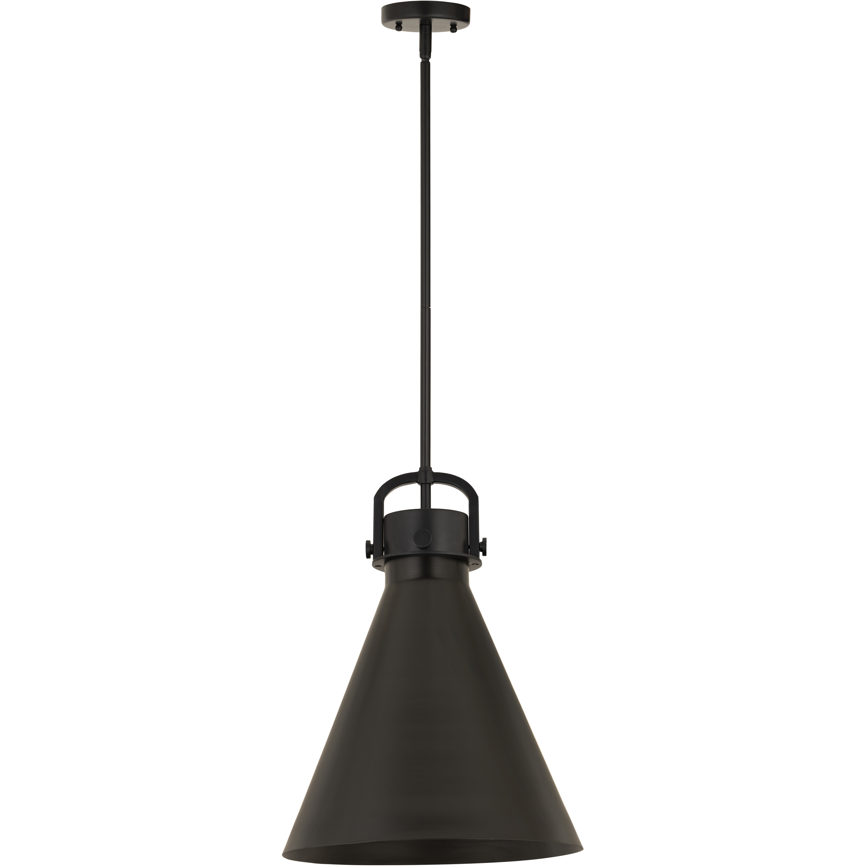 Newton Cone 1 Light 16 inch Matte Black Stem Hung Pendant Ceiling Light