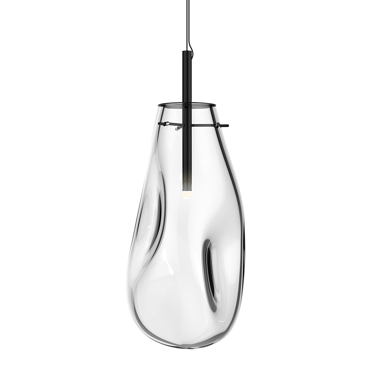 Liquid LED 10.5 inch Satin Black Pendant Ceiling Light in Clear Glass