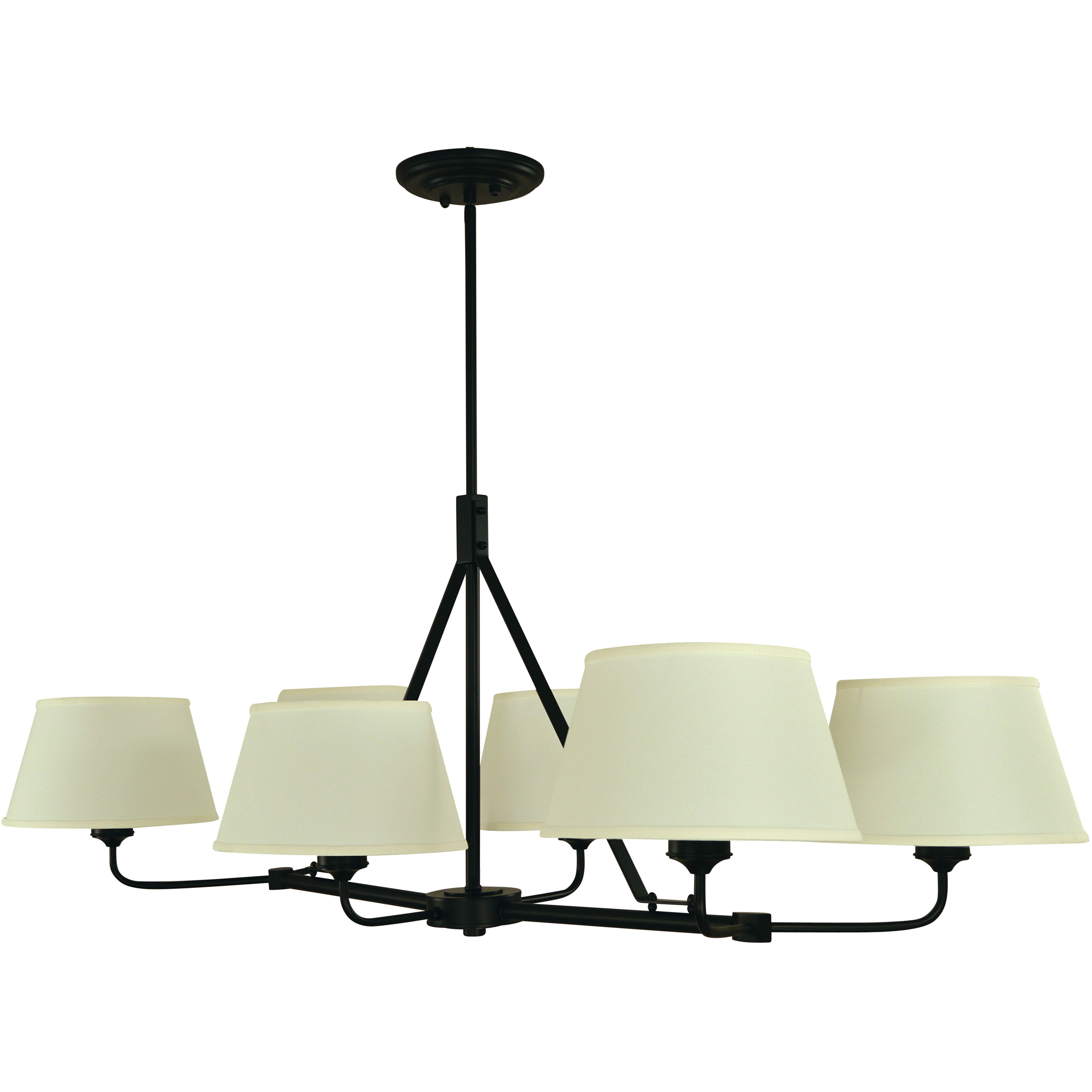 Milford 6 Light 50 inch Matte Black Dining Chandelier Ceiling Light