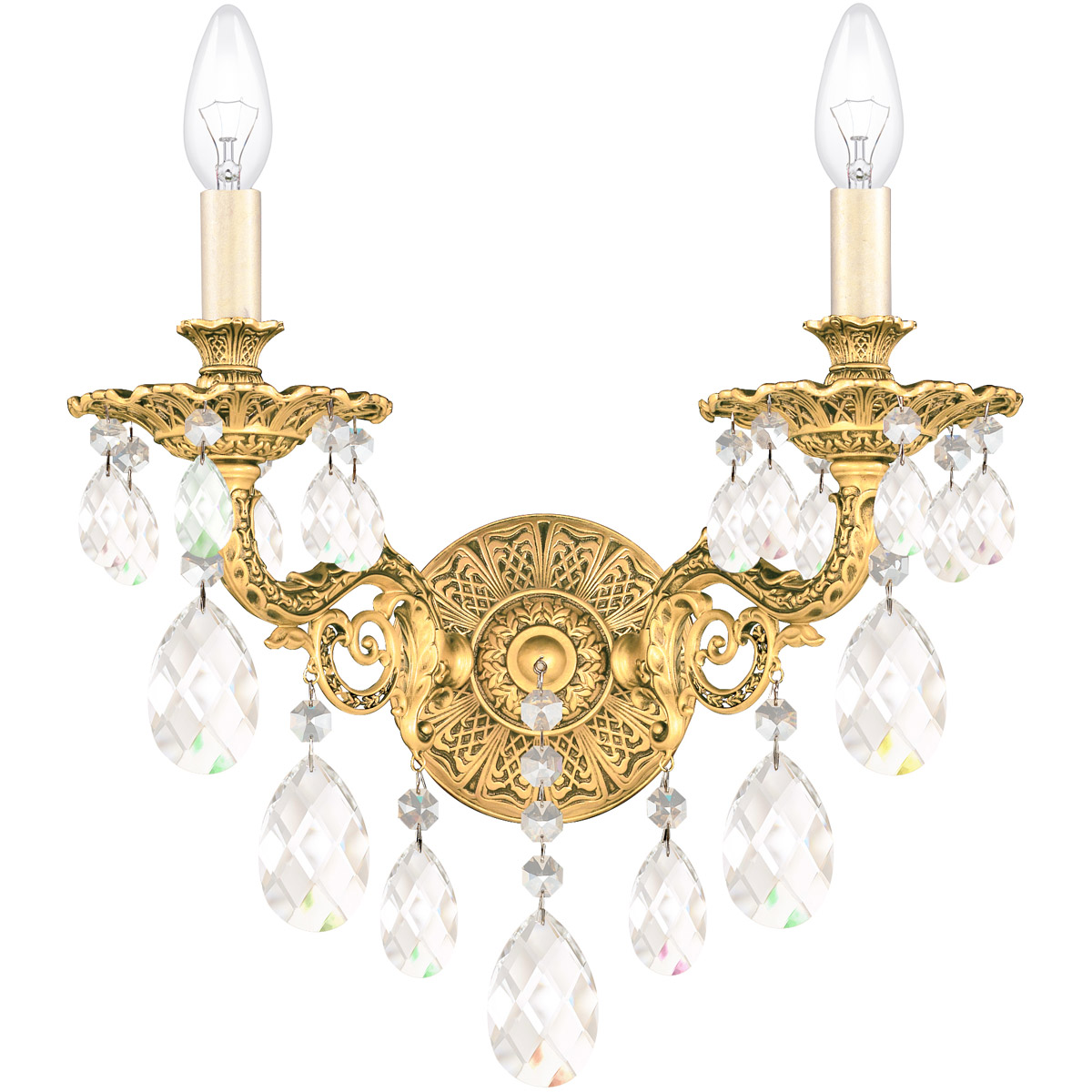 Milano 2 Light 7.5 inch Etruscan Gold Wall Sconce Wall Light
