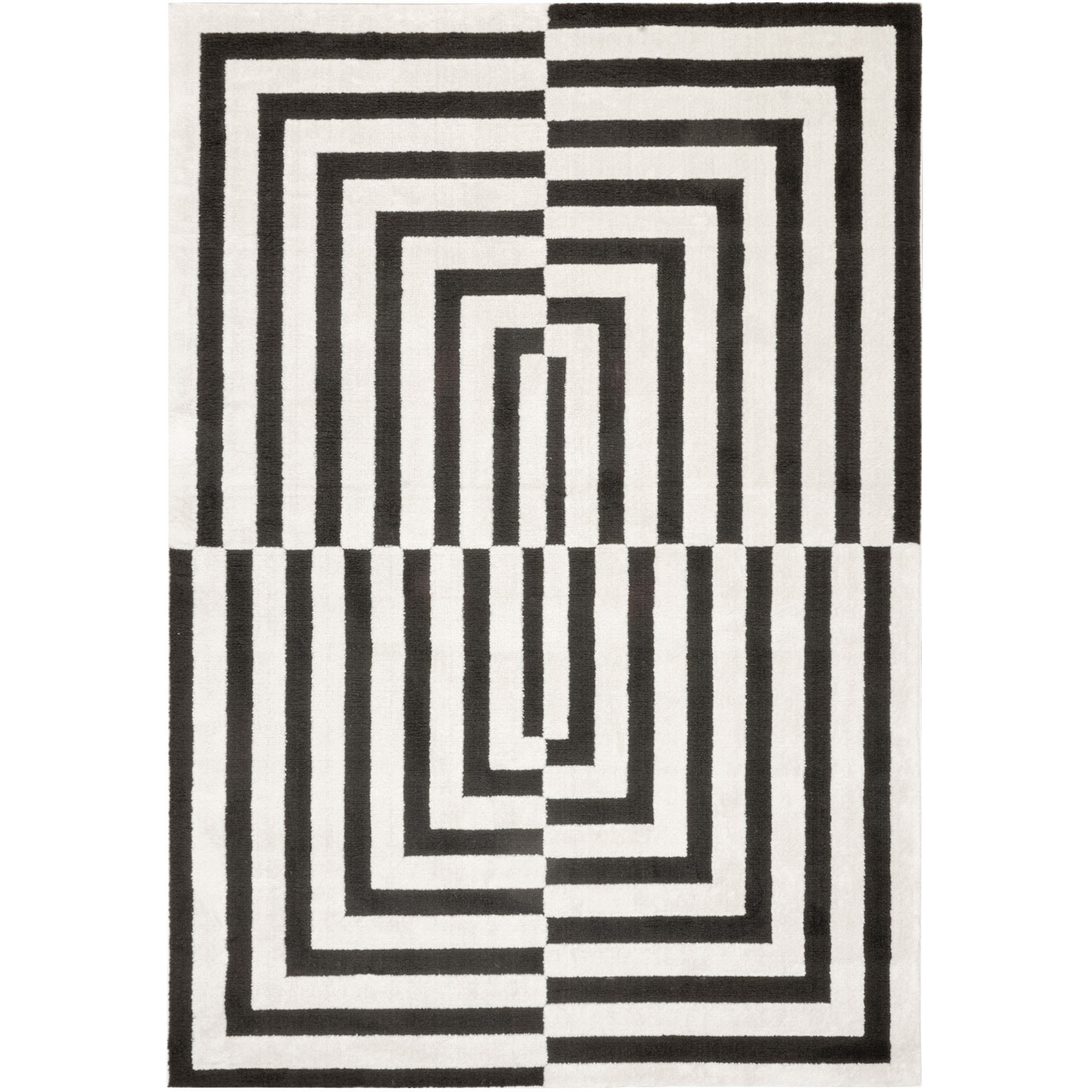 Optika 36 X 24 inch Black/White Rug in 2 x 3
