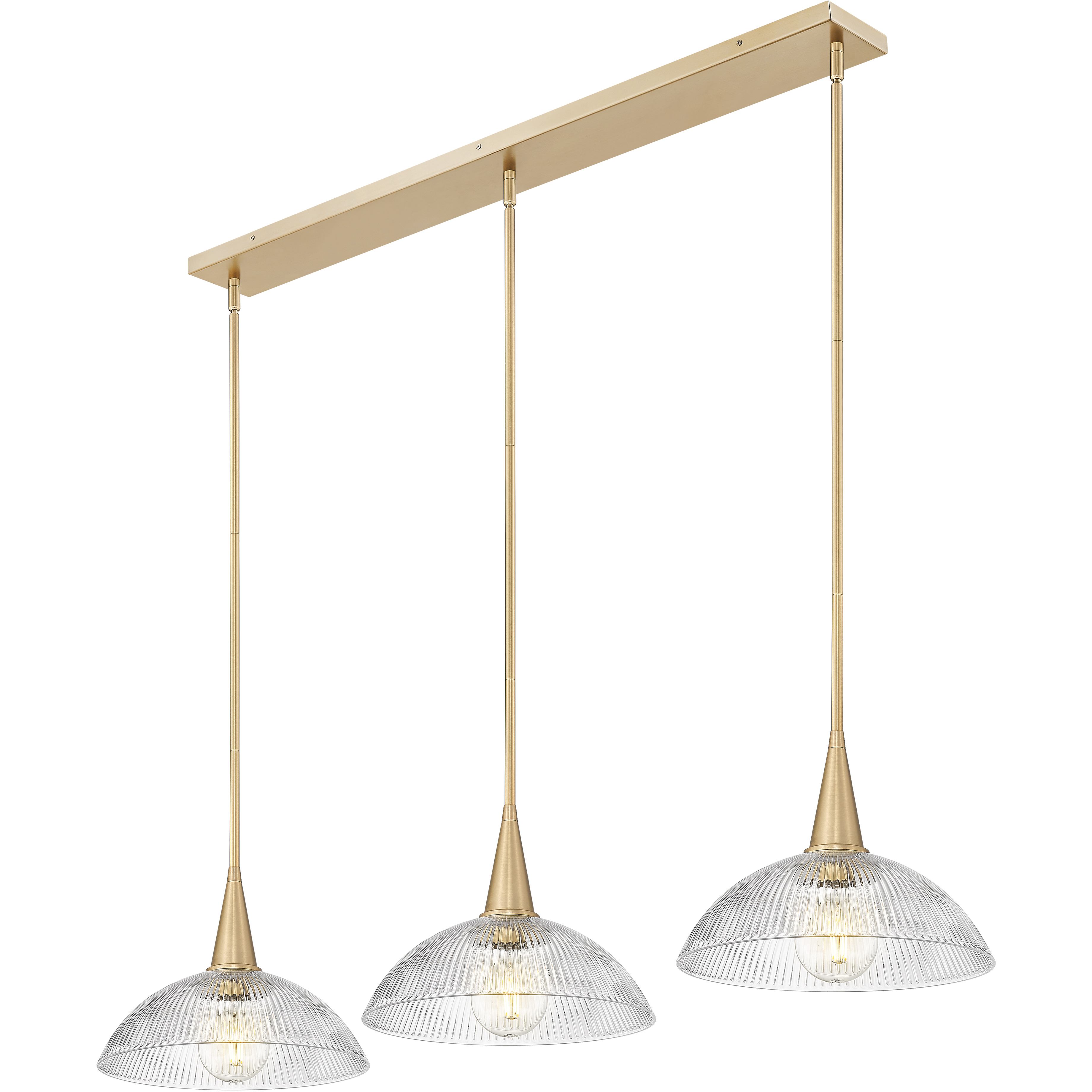 Lunelle 3 Light 52 inch Modern Gold Linear Chandelier Ceiling Light
