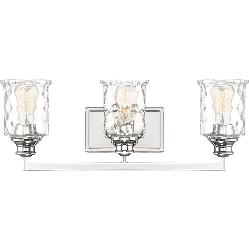 Drake 3 Light 24 inch Polished Nickel Bath Bar Wall Light