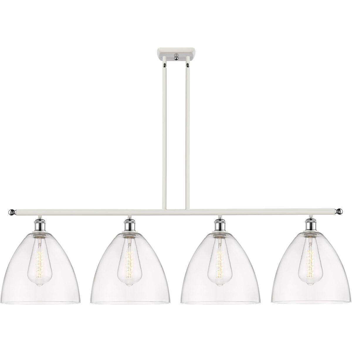 Ballston Ballston Dome LED 50.25 inch White and Polished Chrome Island Light Ceiling Light in Clear Glass