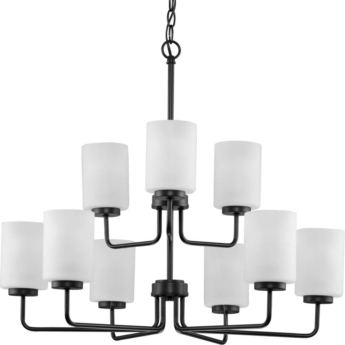 Progress P400276-031 Merry 9 Light 28 inch Matte Black Chandelier