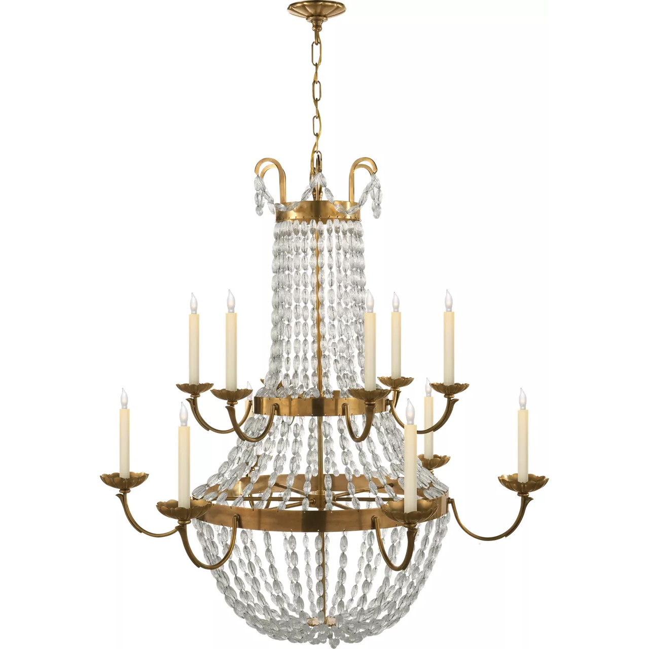 Chapman & Myers Paris Flea Market 12 Light 39.5 inch Antique-Burnished Brass Chandelier Ceiling Light, Grande
