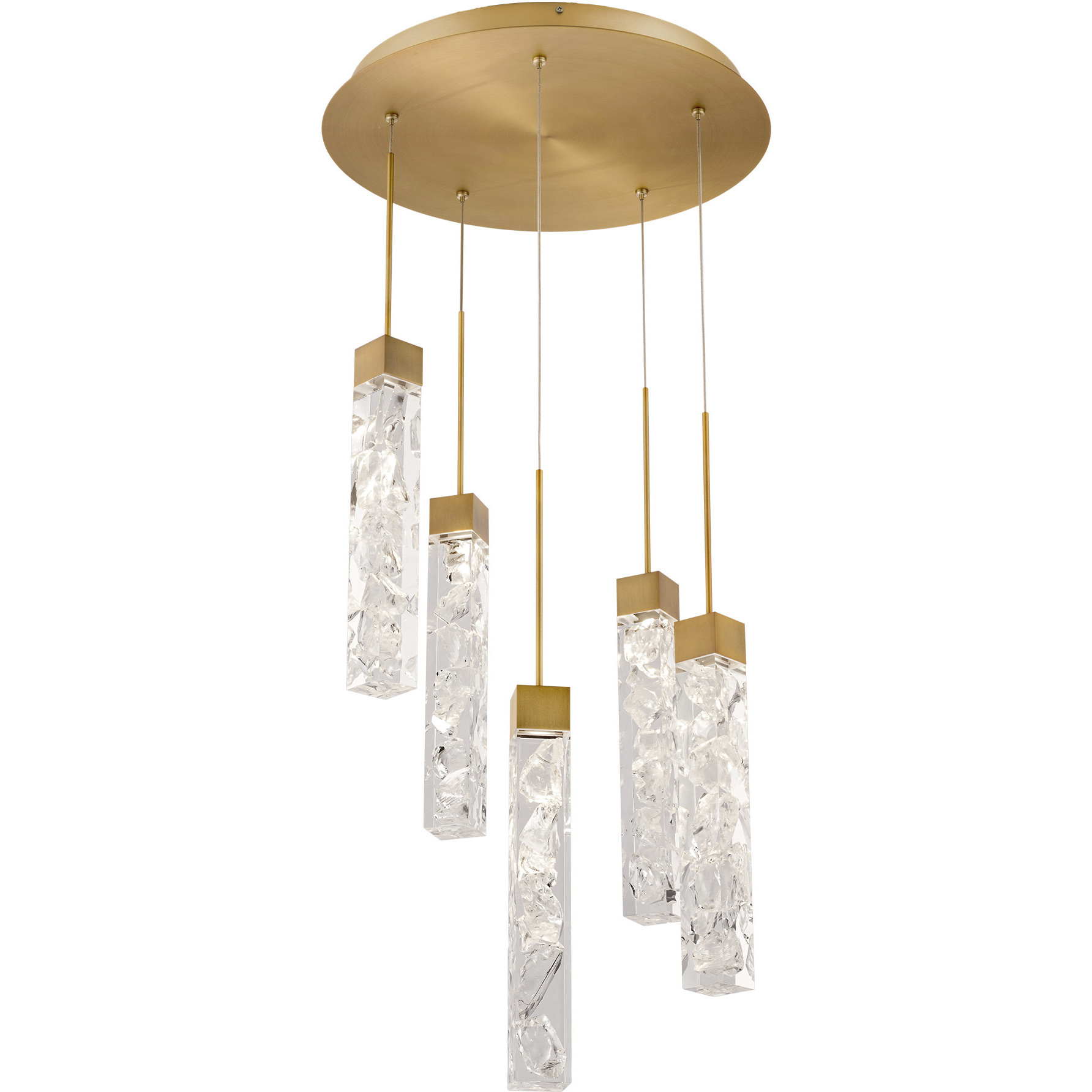 Minx 5 Light 17 inch Aged Brass Multi-Light Pendant Ceiling Light