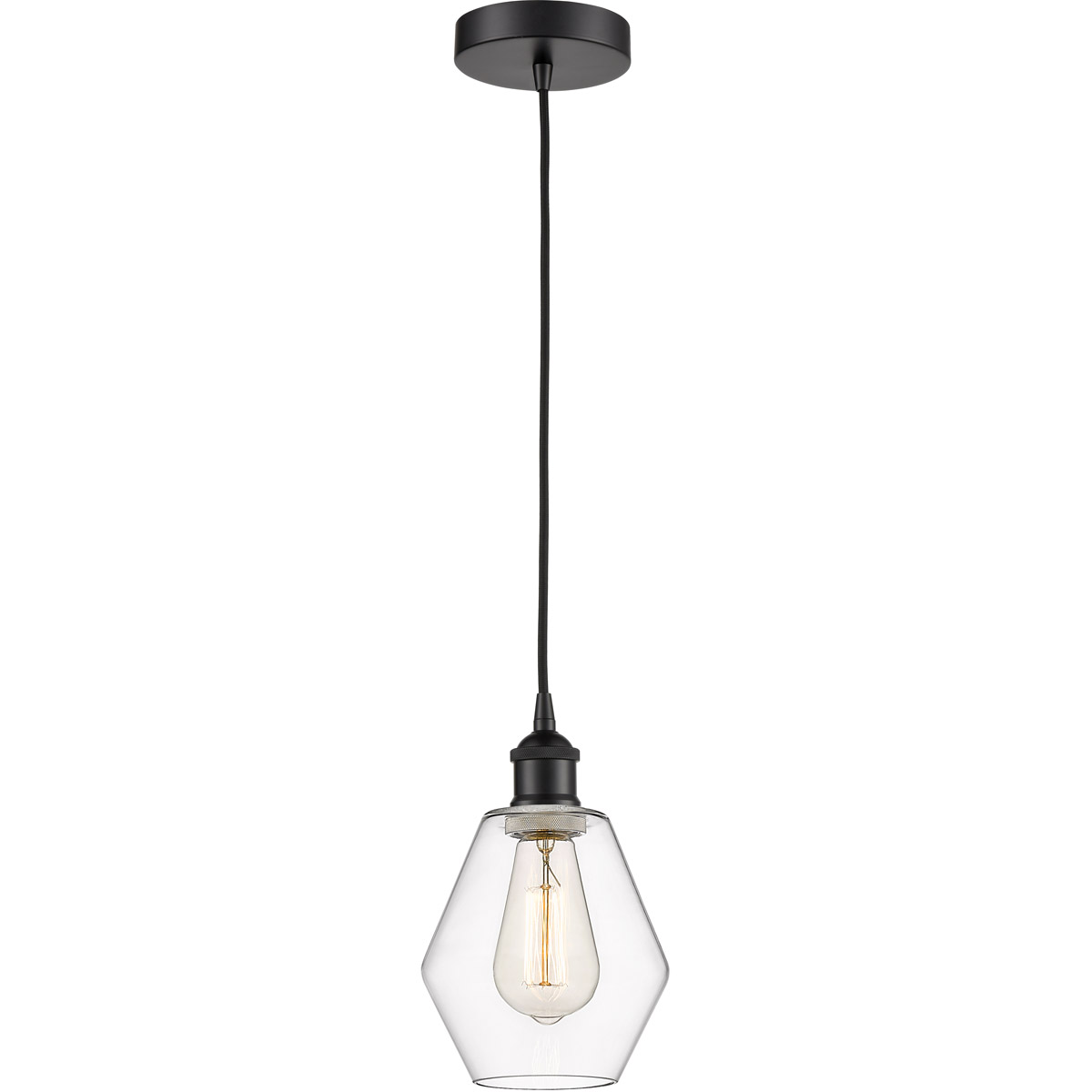 Edison Cindyrella LED 6 inch Matte Black Mini Pendant Ceiling Light