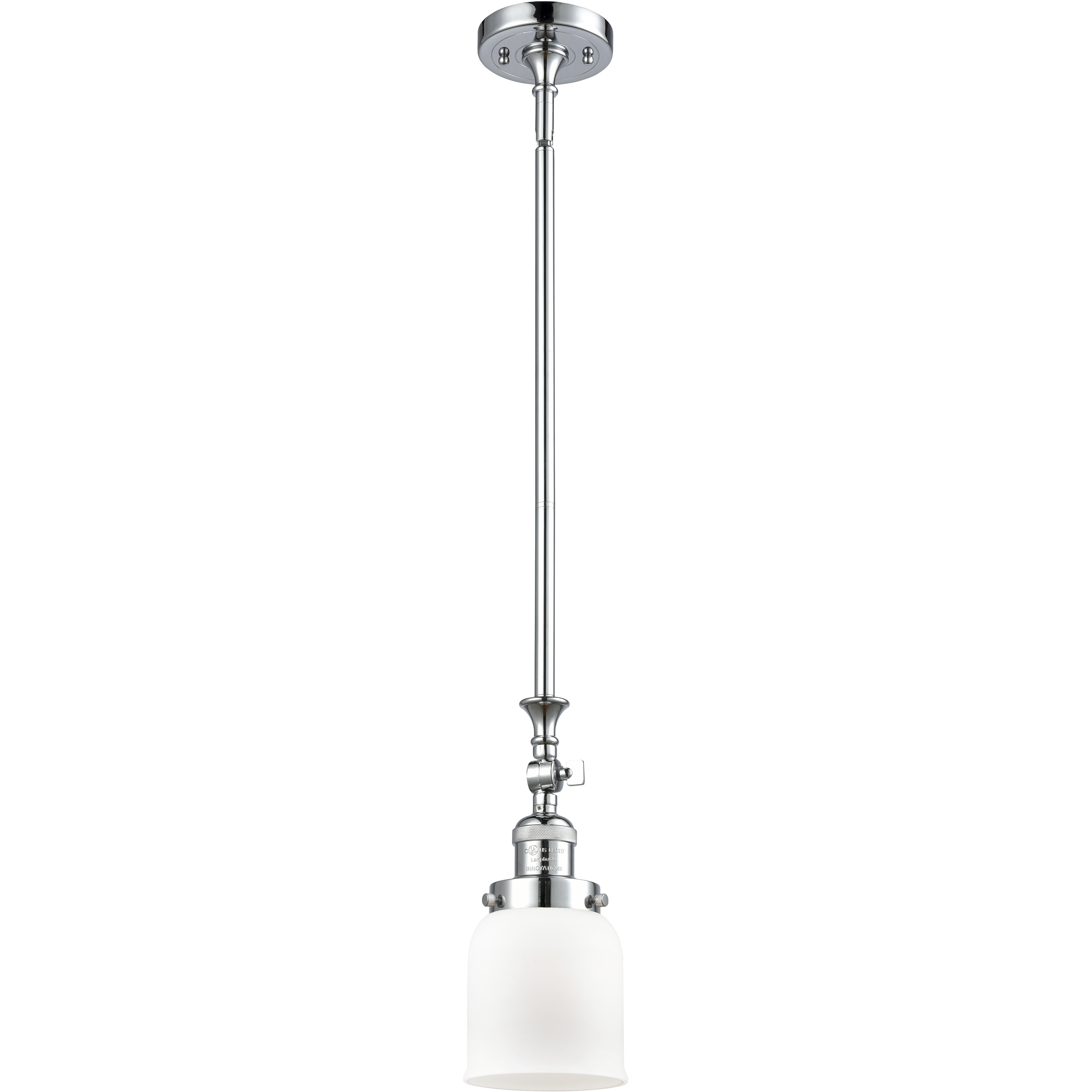 Franklin Restoration Bell LED 5 inch Polished Chrome Mini Pendant Ceiling Light in Matte White, Franklin Restoration